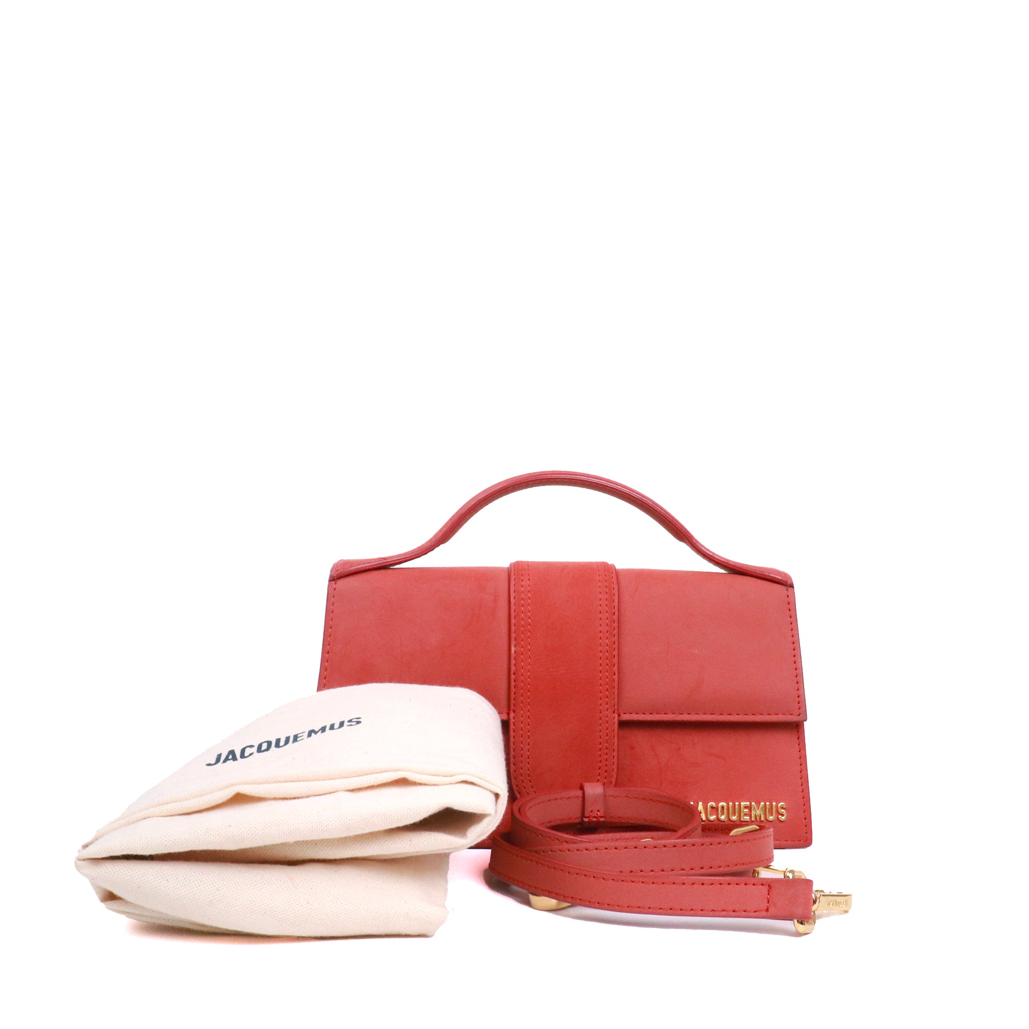 JACQUEMUS - Sac à bandoulière Le Grand Bambino Jacquemus en nubuck terracotta