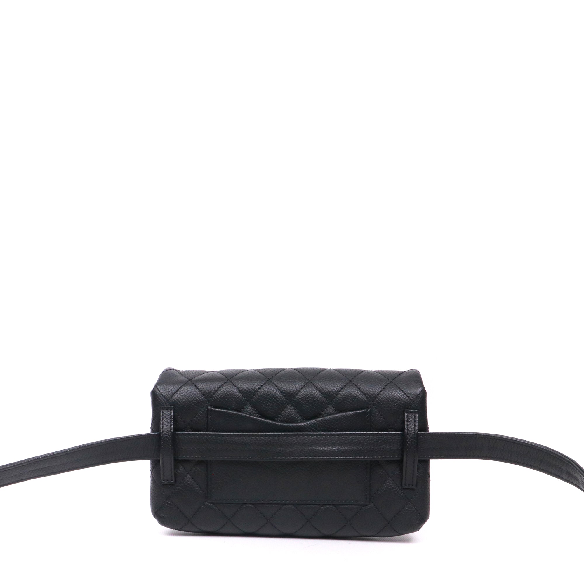 CHANEL - Sac ceinture 2.55 Chanel en cuir grainé noir
