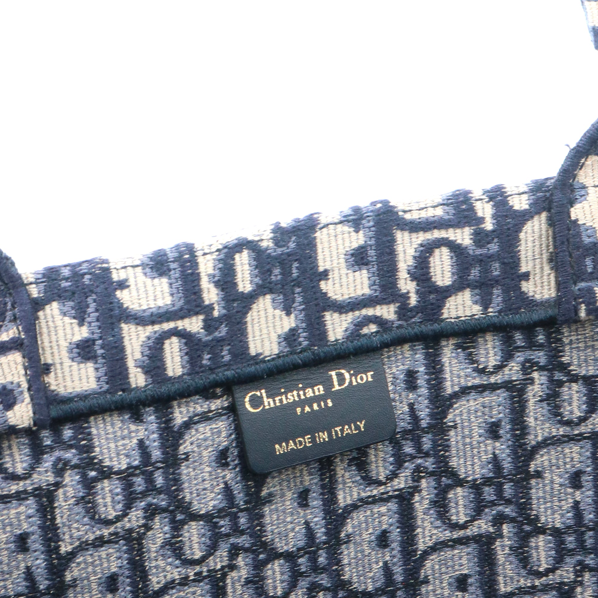 DIOR - Sac cabas Book Tote Large Dior en toile Dior Oblique bleu marine