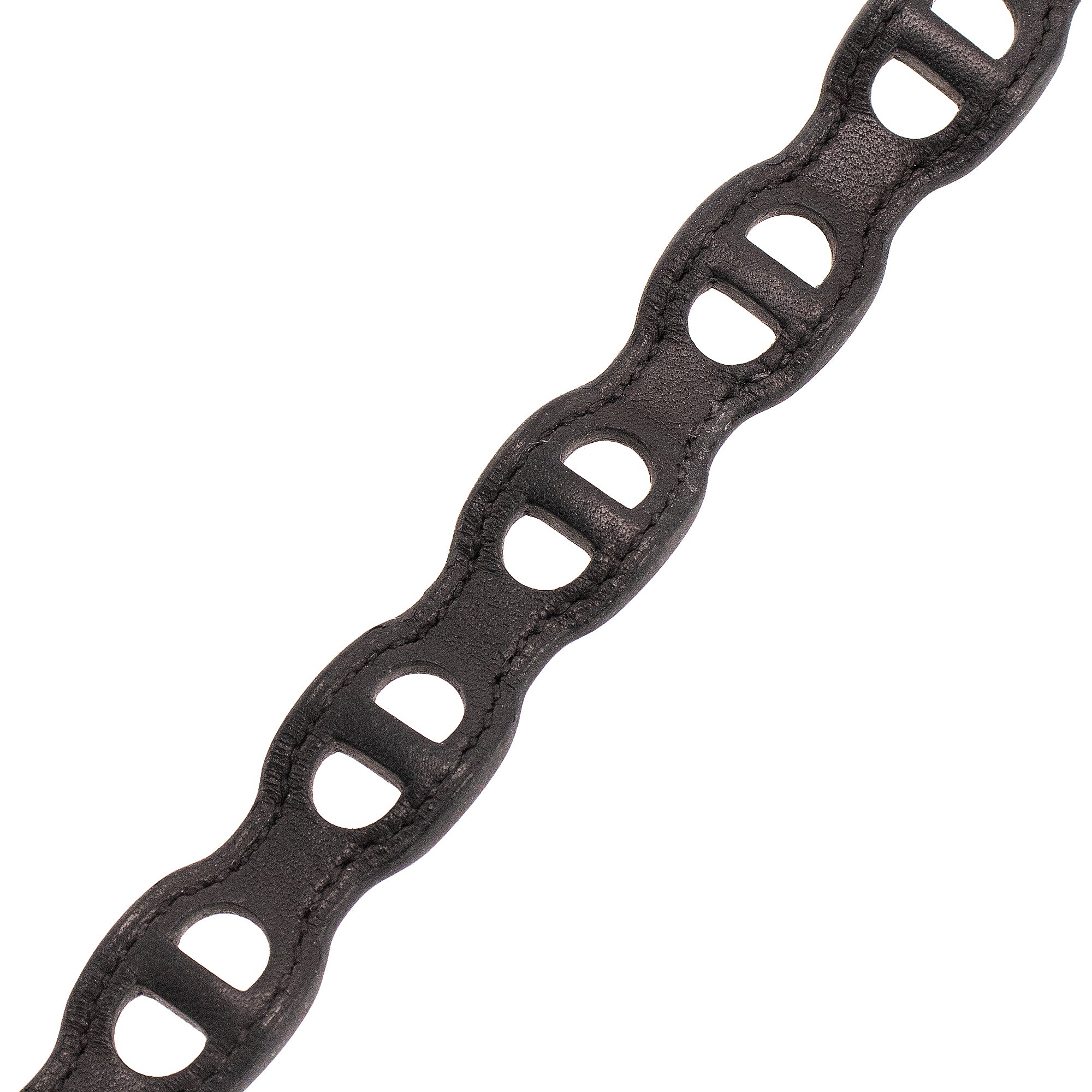 HERMÈS - Bracelet de montre Cape Cod 37 mm Double Tour Hermès en cuir noir