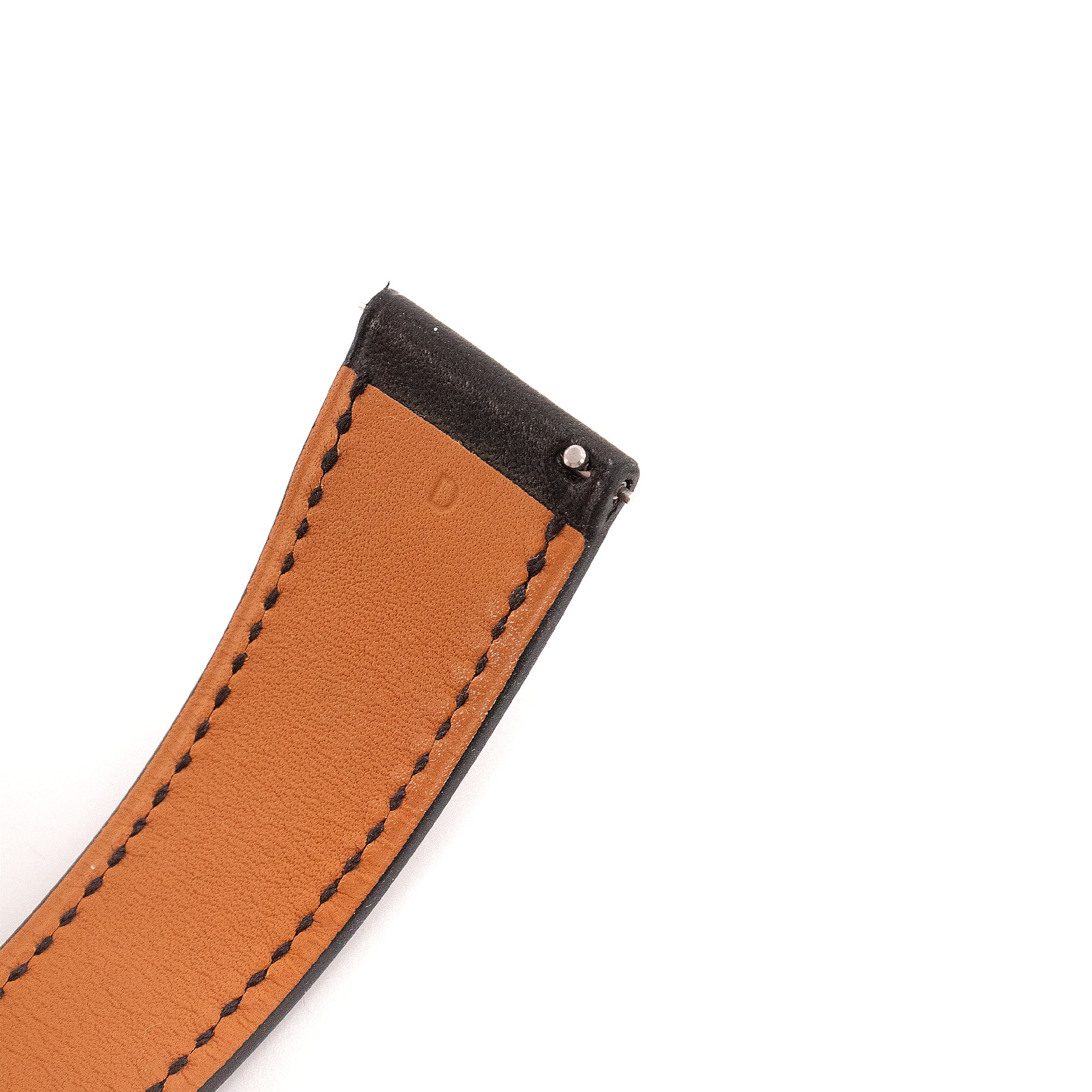 HERMÈS - Bracelet de montre Cape Cod 37 mm Double Tour Hermès en cuir noir
