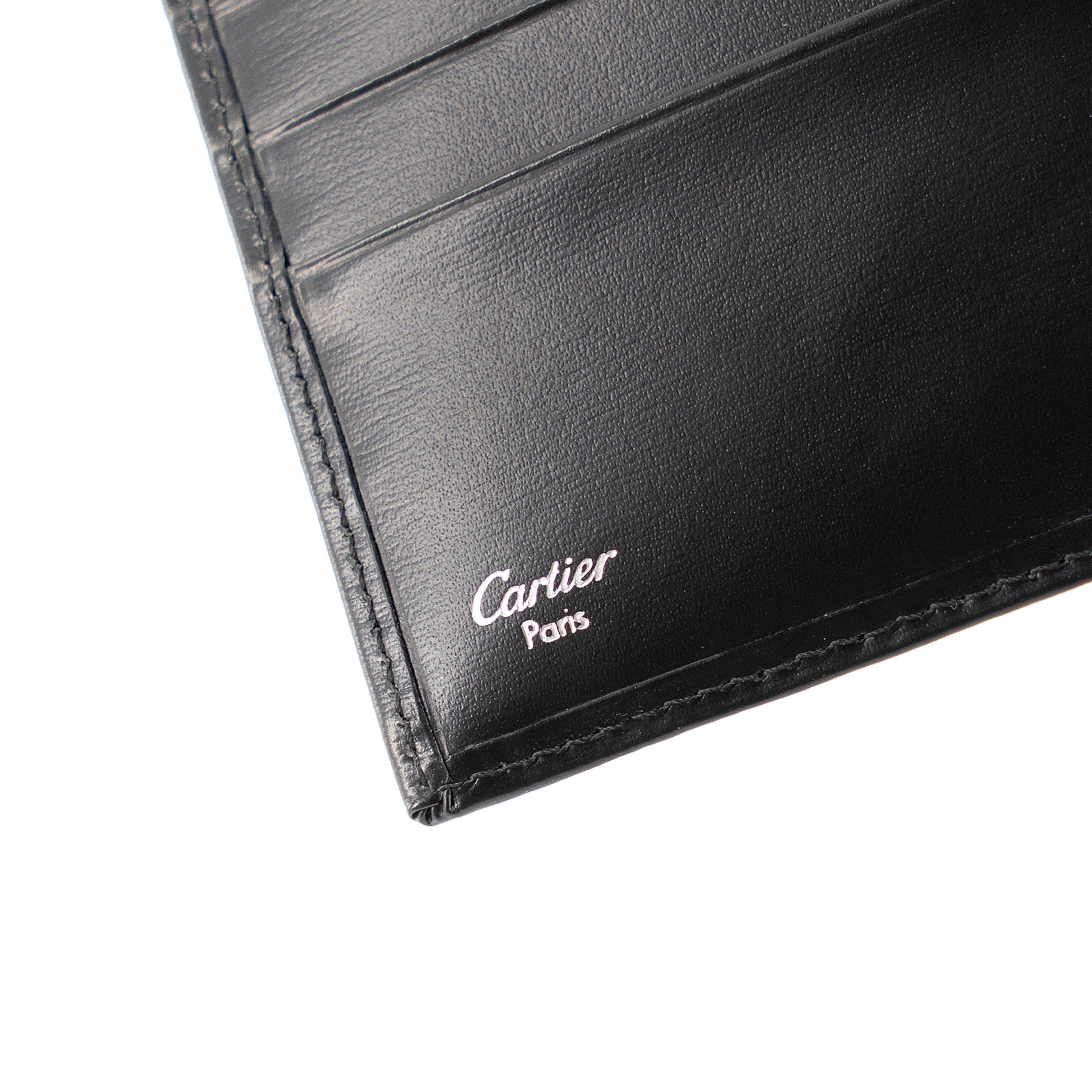 CARTIER - Portefeuille Must Cartier en cuir lisse noir