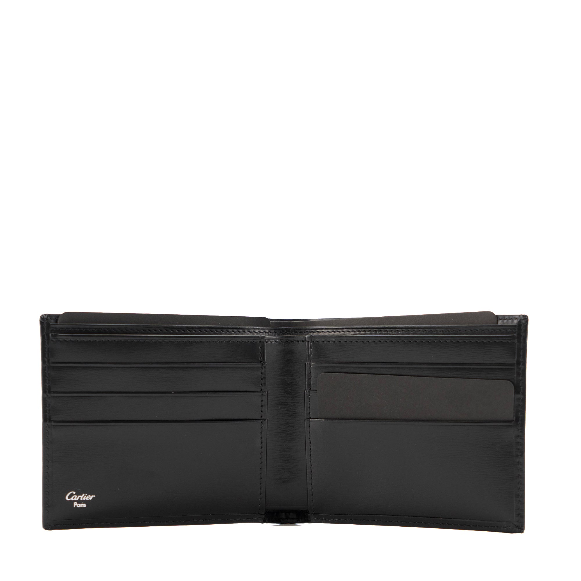 CARTIER - Portefeuille Must Cartier en cuir lisse noir