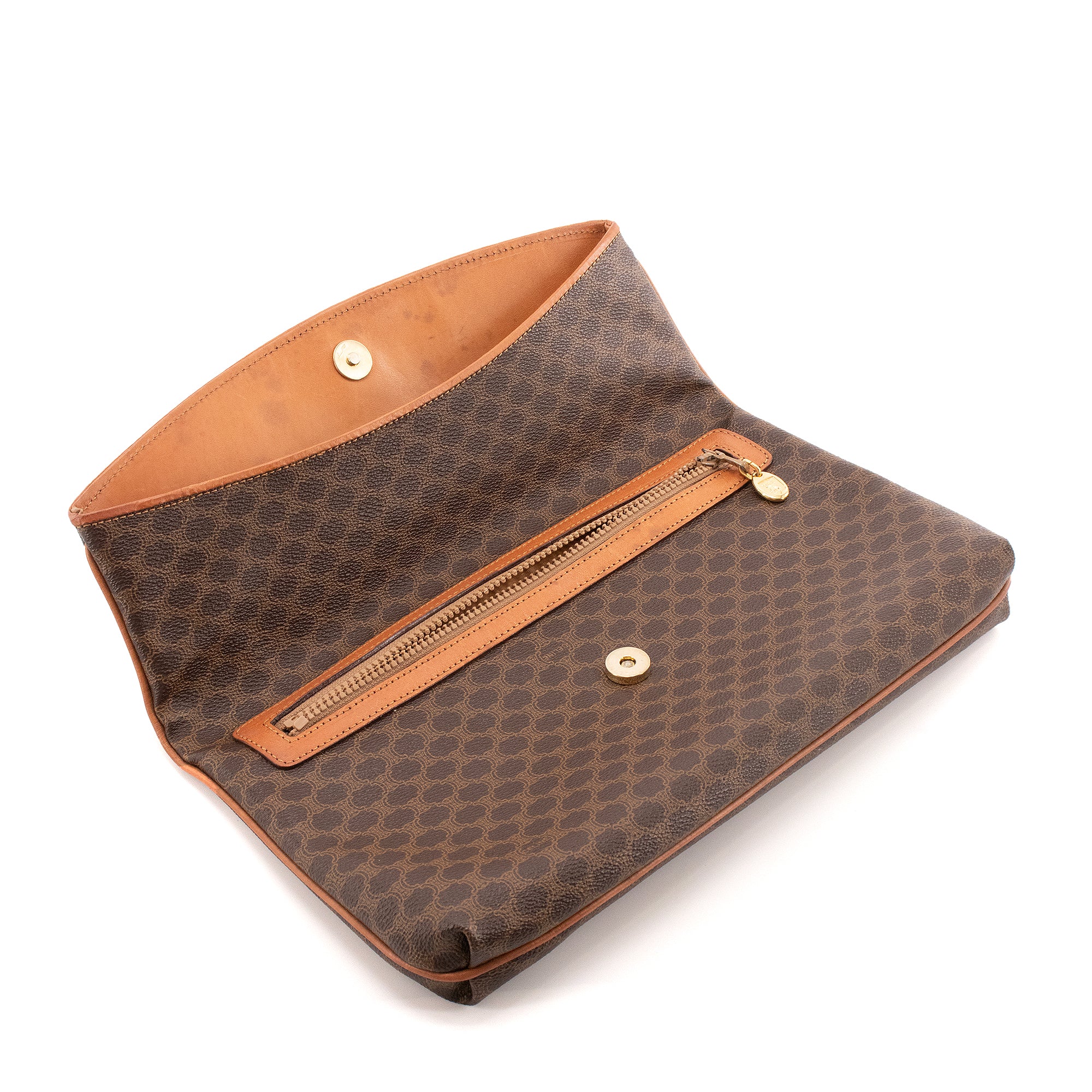 CELINE - Pochette à rabat Celine en toile monogrammée vintage