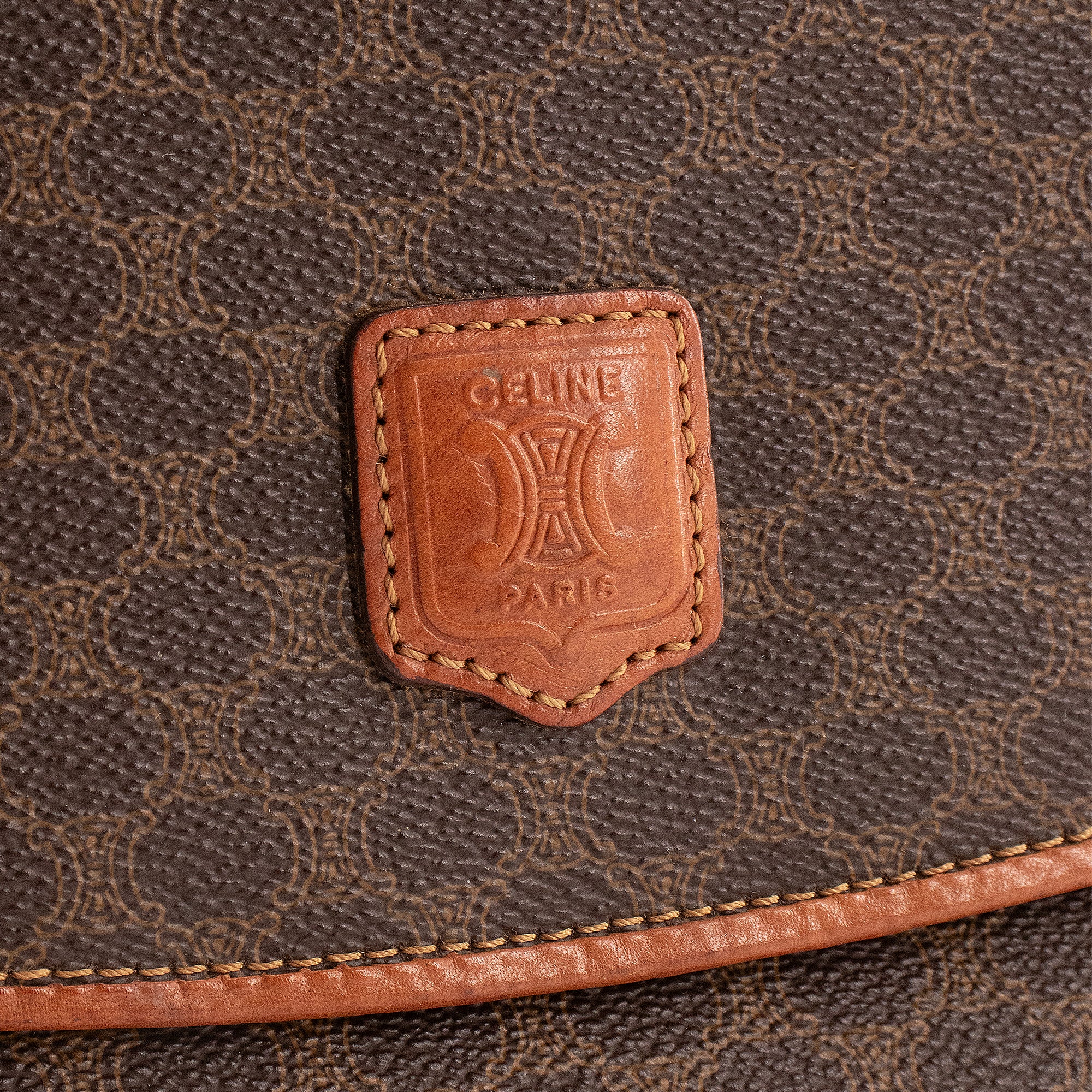 CELINE - Pochette à rabat Celine en toile monogrammée vintage