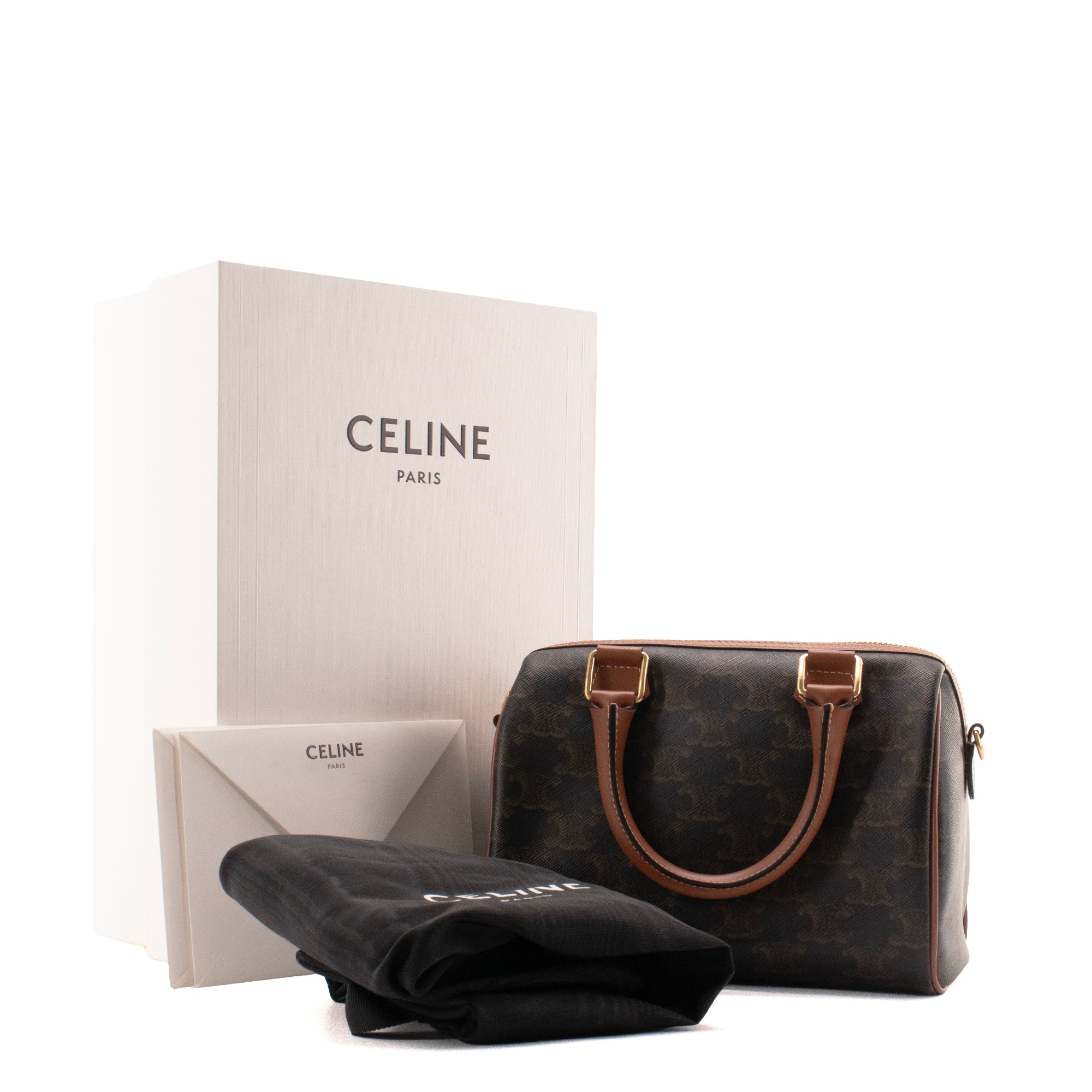 CELINE - Sac à bandoulière Boston PM Celine en toile monogrammée