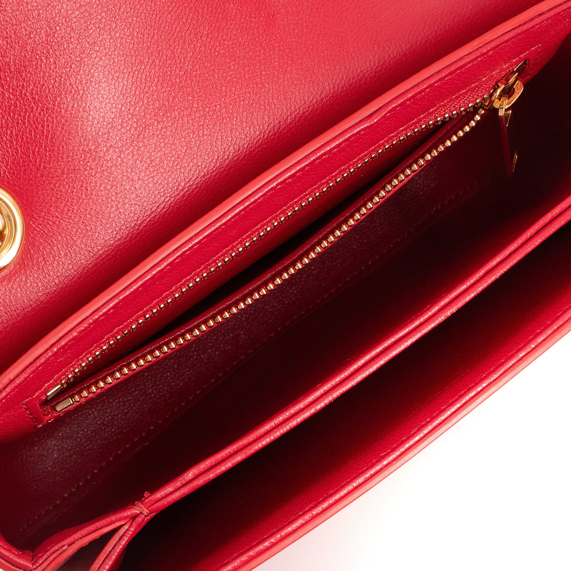 CELINE - Sac à épaule C Bag Celine en cuir lisse rouge