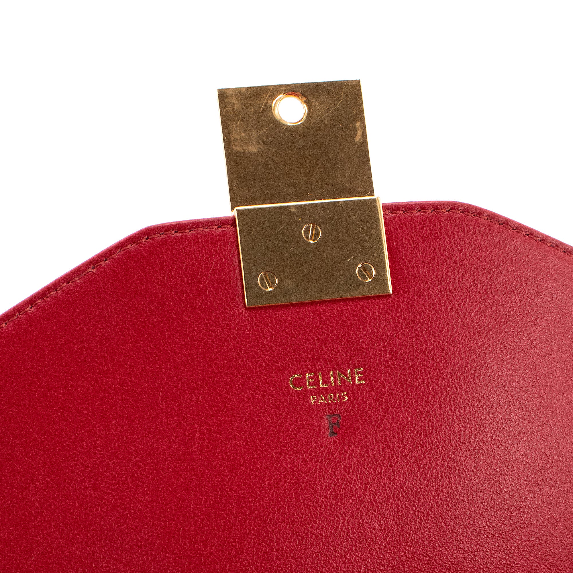 CELINE - Sac à épaule C Bag Celine en cuir lisse rouge