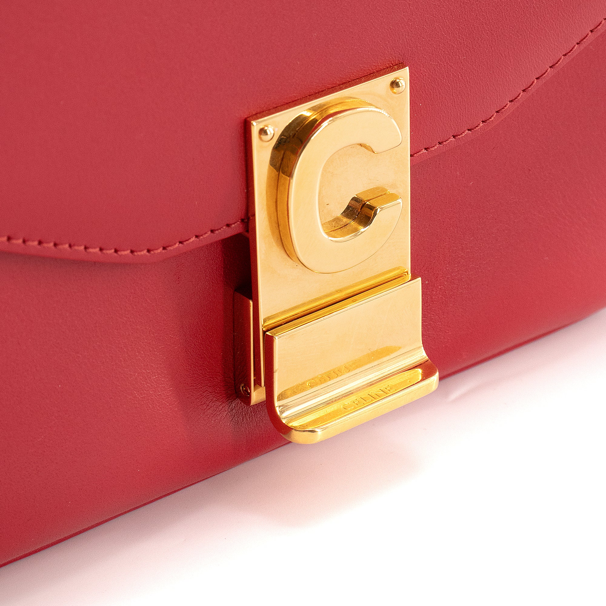 CELINE - Sac à épaule C Bag Celine en cuir lisse rouge
