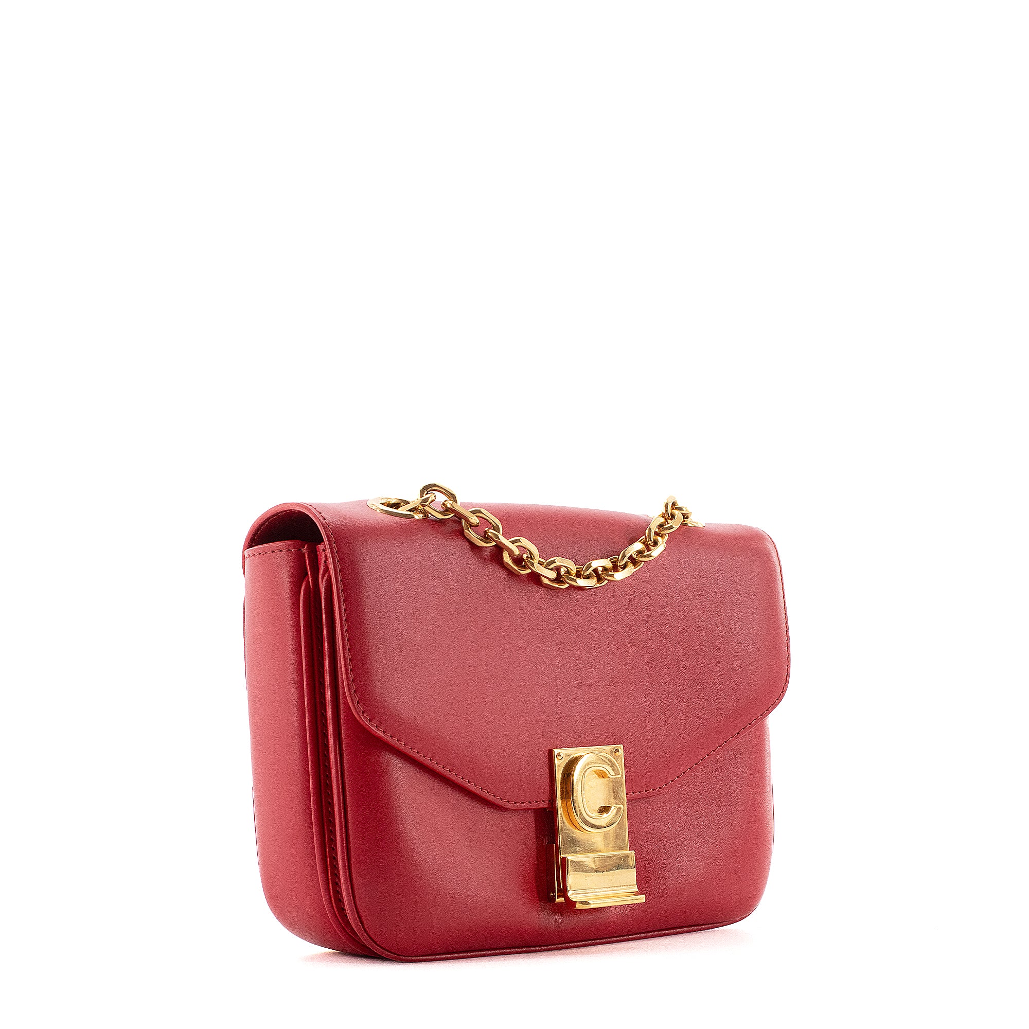 CELINE - Sac à épaule C Bag Celine en cuir lisse rouge