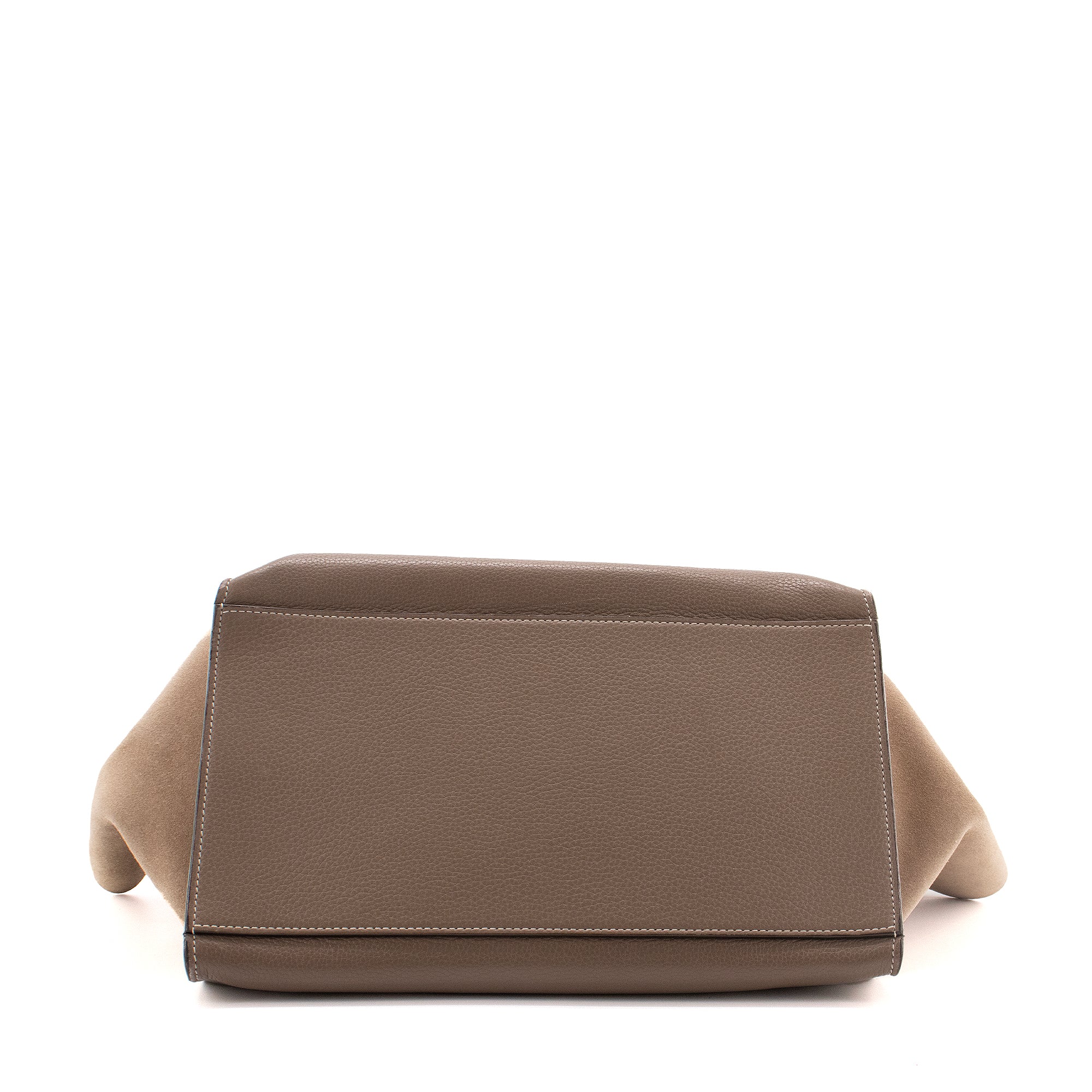 CELINE - Sac à main Trapeze Celine en cuir grainé gris