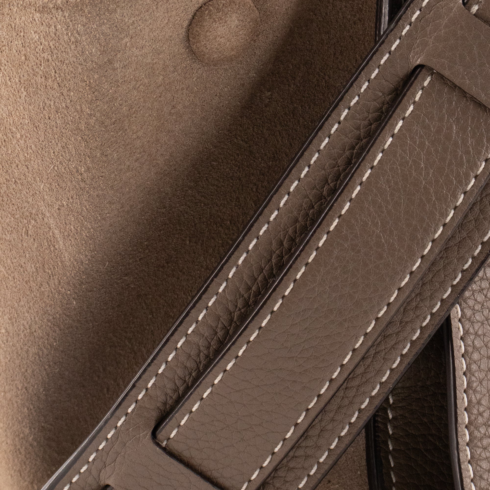CELINE - Sac à main Trapeze Celine en cuir grainé gris