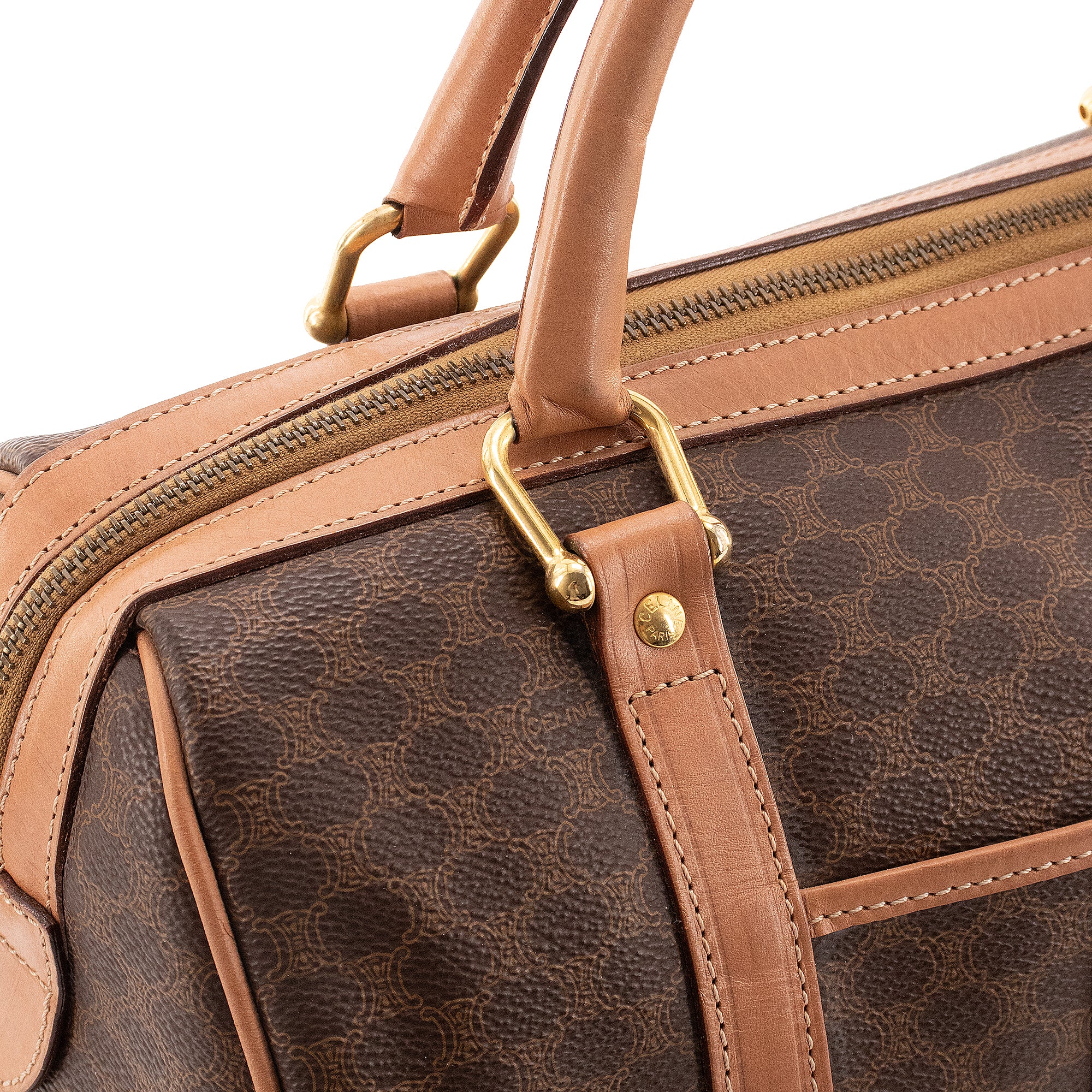 CELINE - Sac à main boston Celine en toile monogrammée vintage