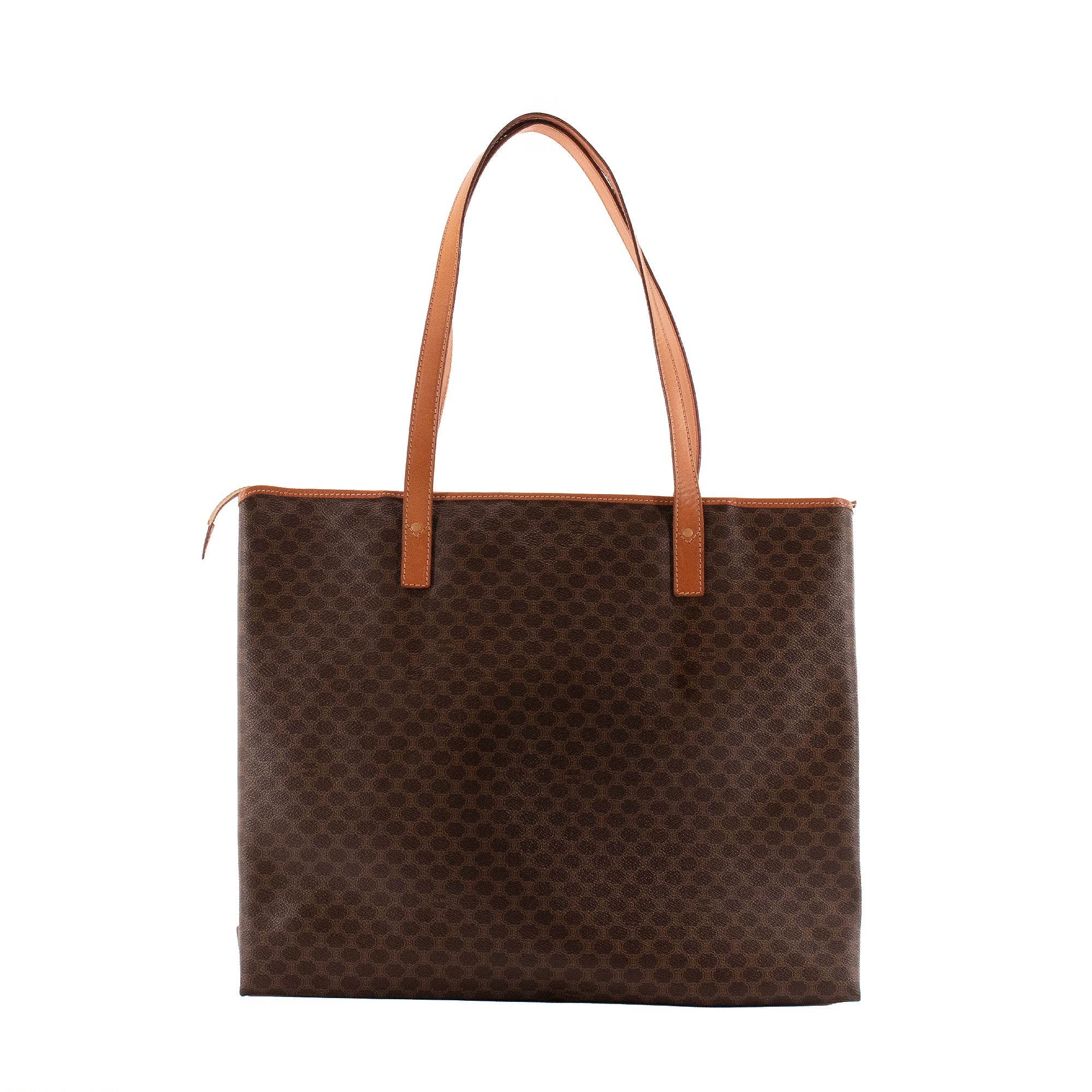 CELINE - Sac cabas Shopping Zip Celine en toile enduite monogrammée vintage