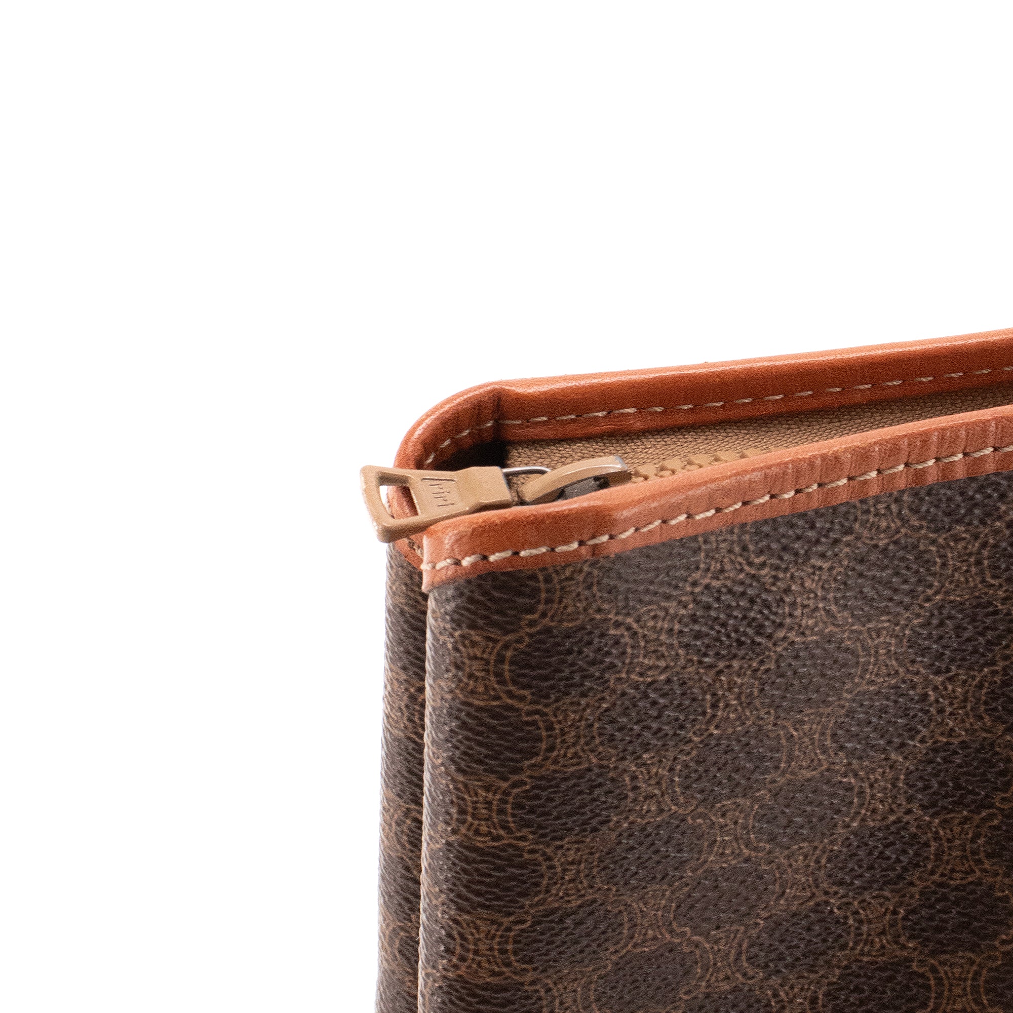 CELINE - Sac cabas Shopping Zip Celine en toile enduite monogrammée vintage
