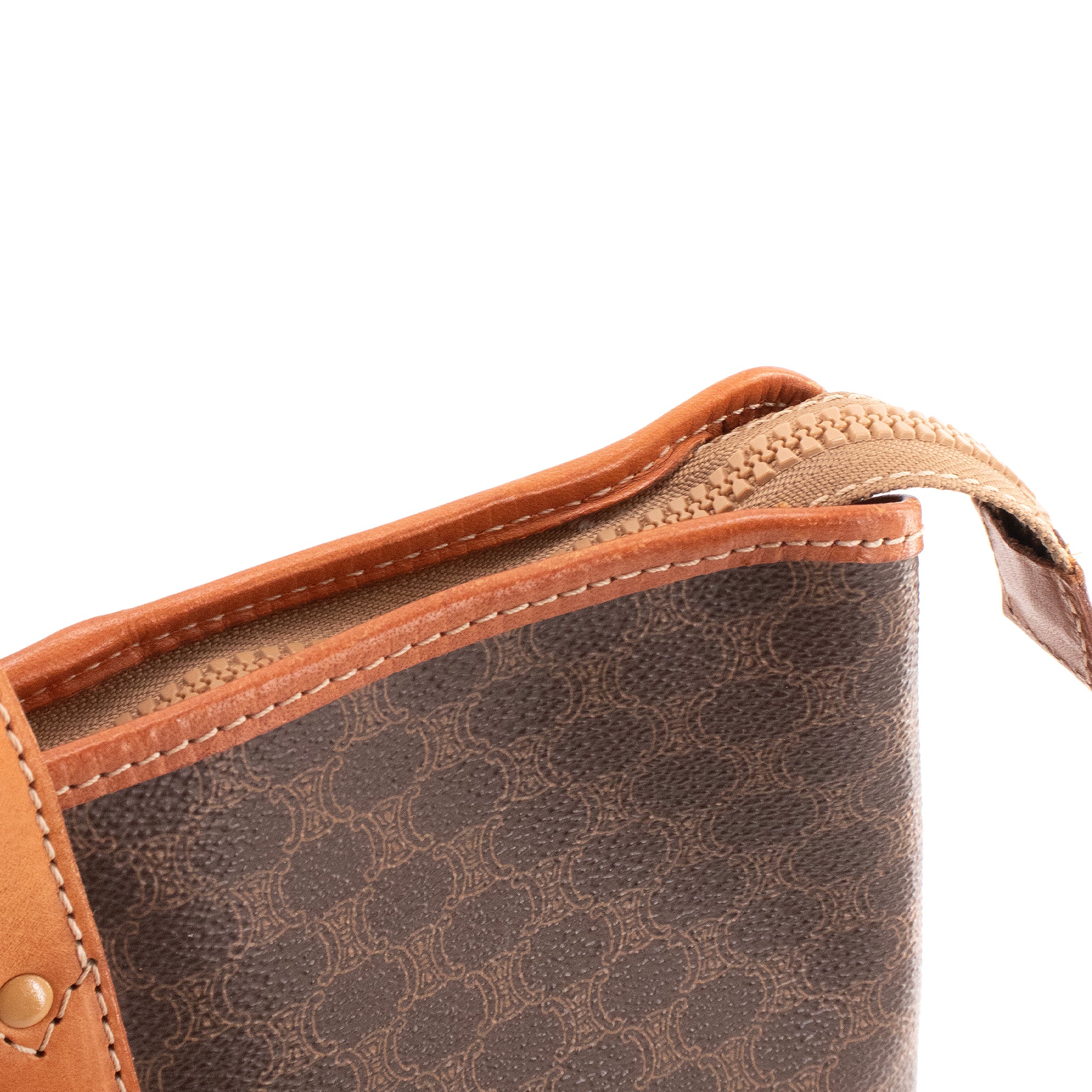 CELINE - Sac cabas Shopping Zip Celine en toile enduite monogrammée vintage
