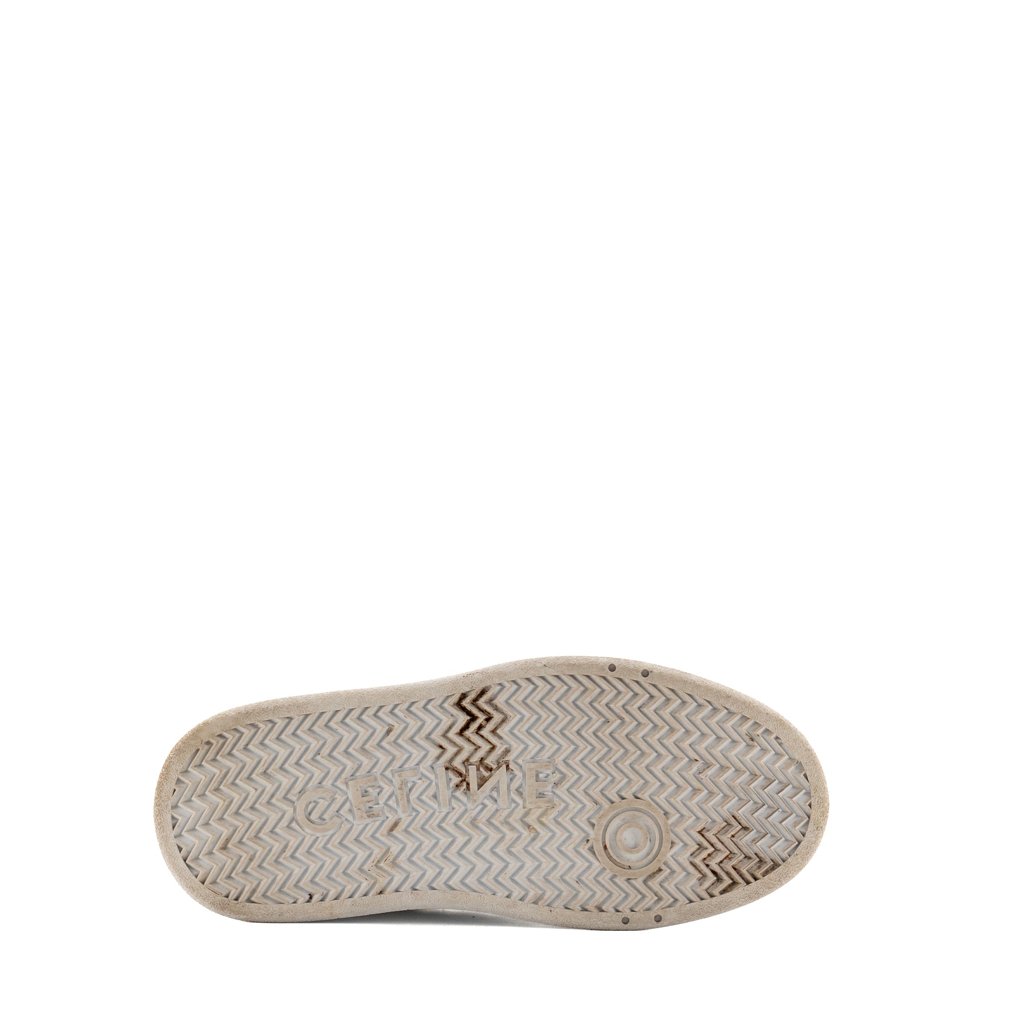 CELINE - Sneakers Block montantes Celine en cuir blanc (T37)