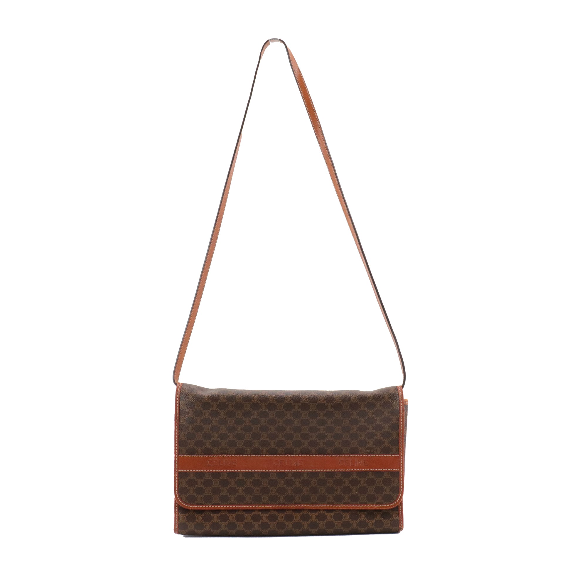 CELINE - Sac à bandoulière Celine en toile enduite monogrammée vintage