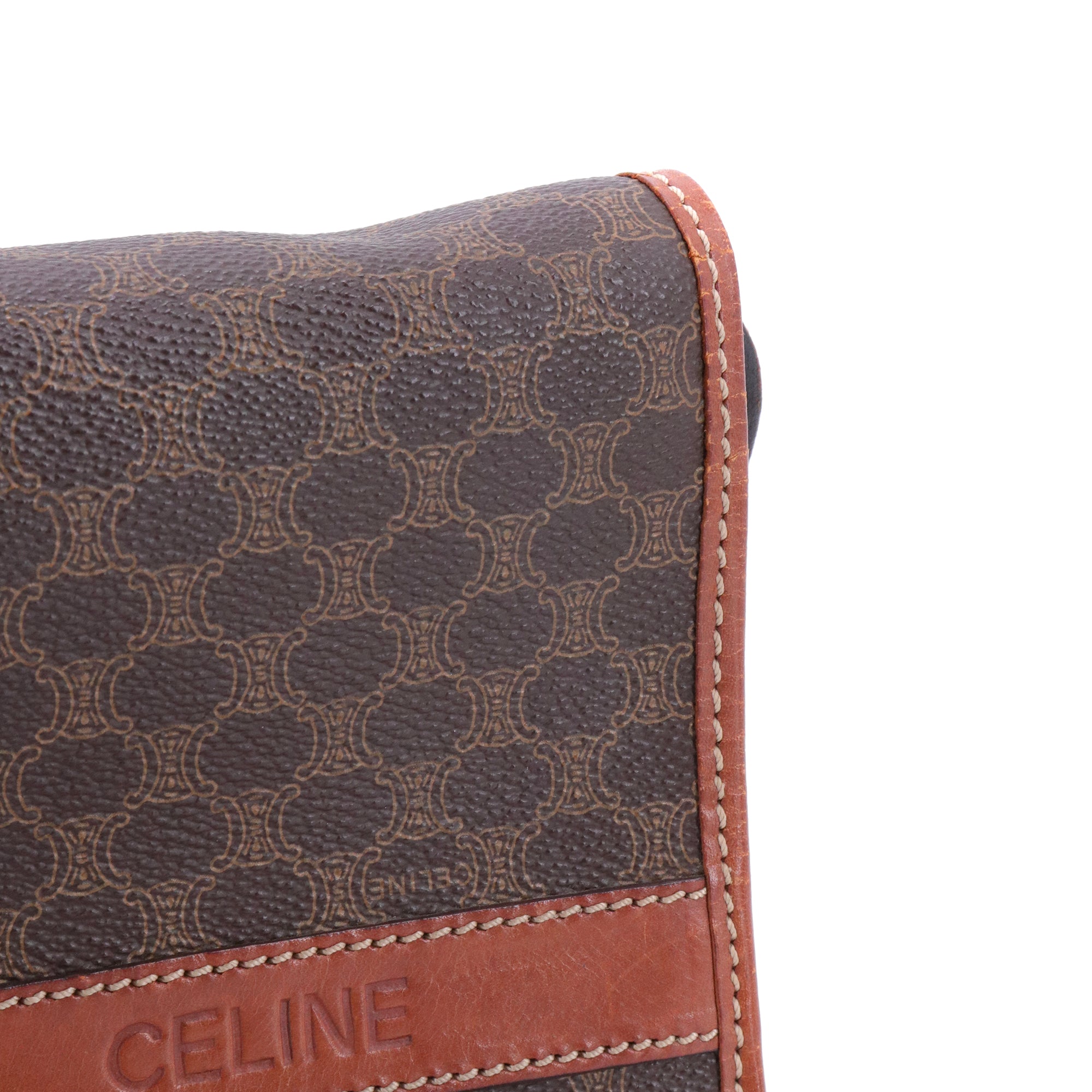 CELINE - Sac à bandoulière Celine en toile enduite monogrammée vintage