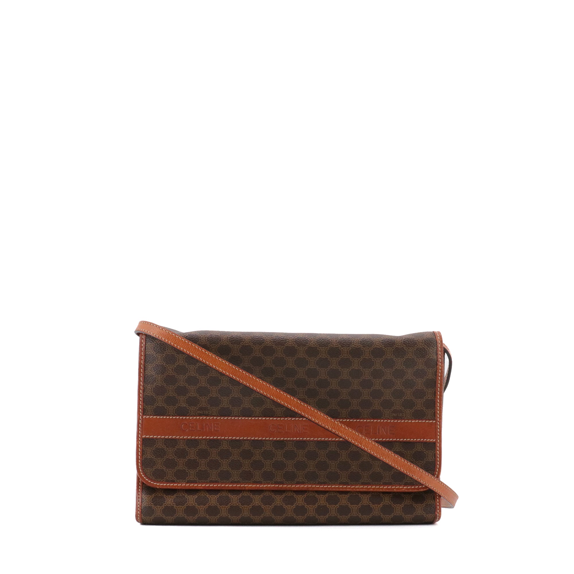 CELINE - Sac à bandoulière Celine en toile enduite monogrammée vintage