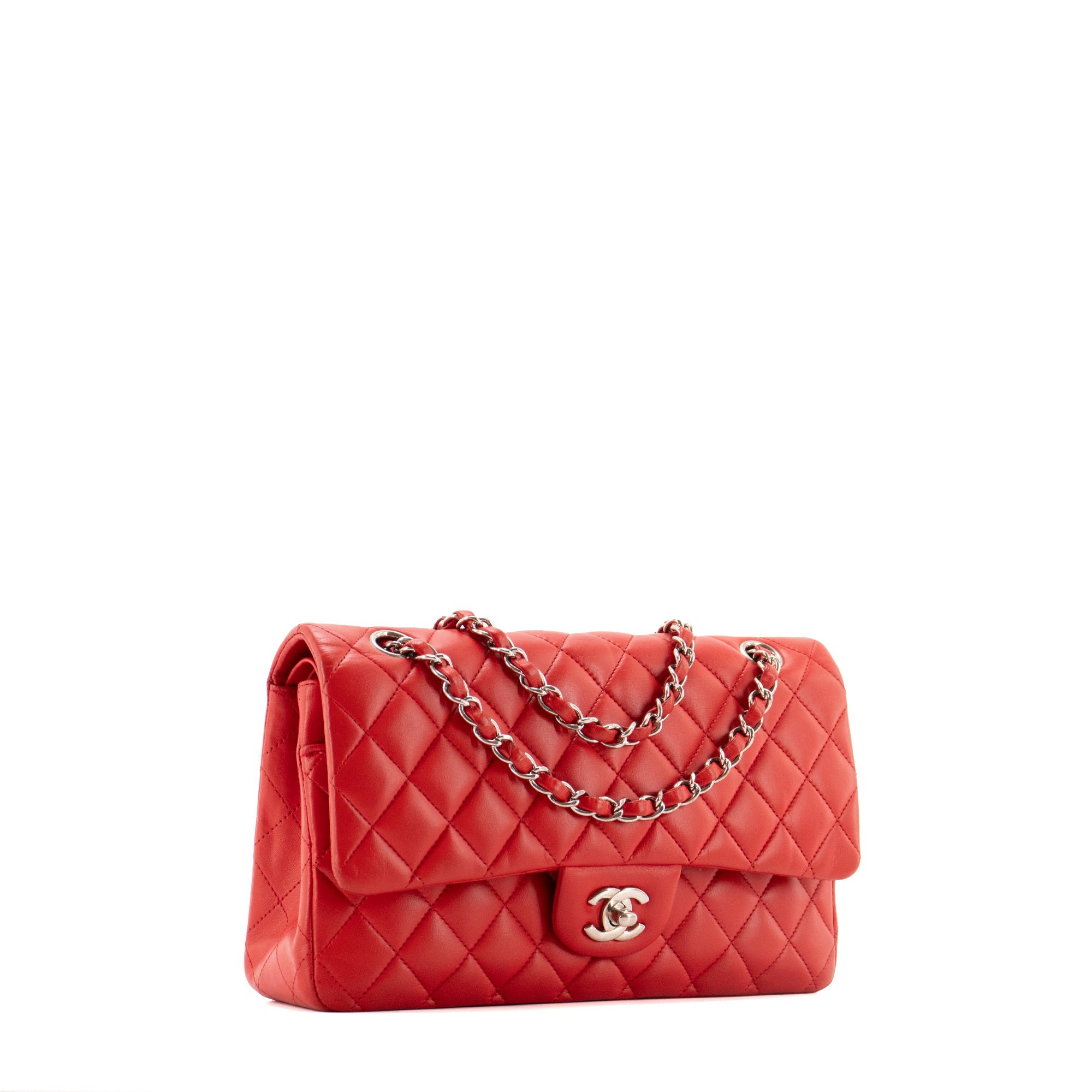 CHANEL - Sac à main Classique/Timeless 11.12 Chanel en cuir lisse rouge