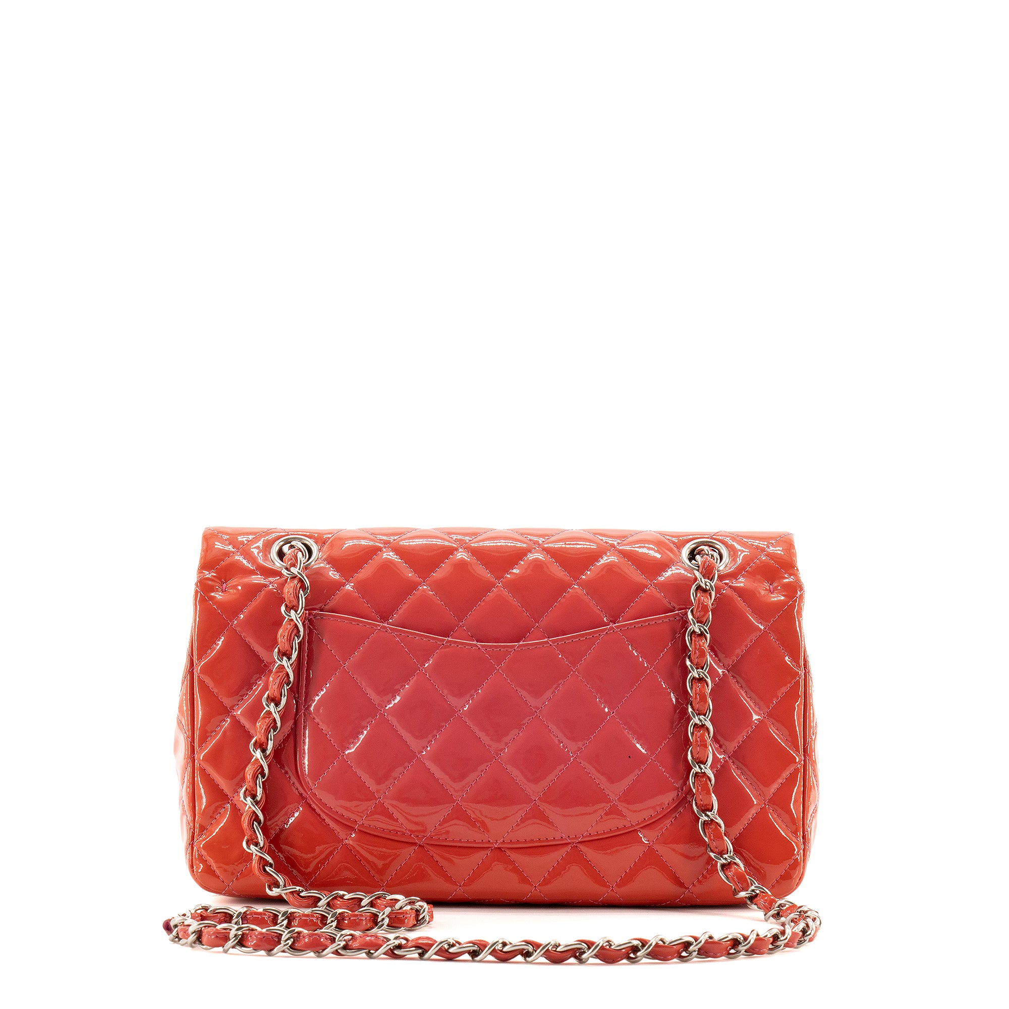 CHANEL - Sac à main Classique/Timeless 11.12 Chanel en cuir verni orange