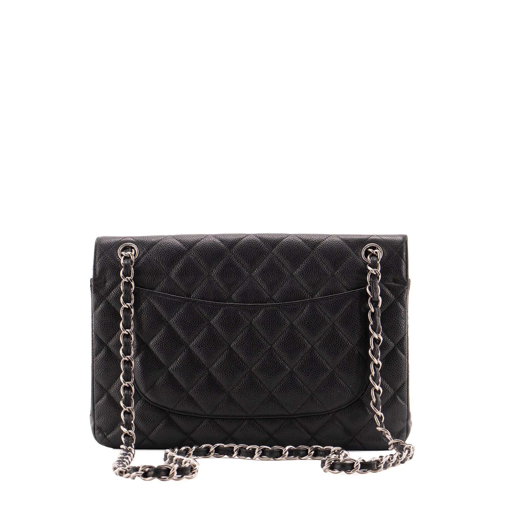CHANEL - Sac à main Classique/Timeless Jumbo Chanel en cuir caviar noir