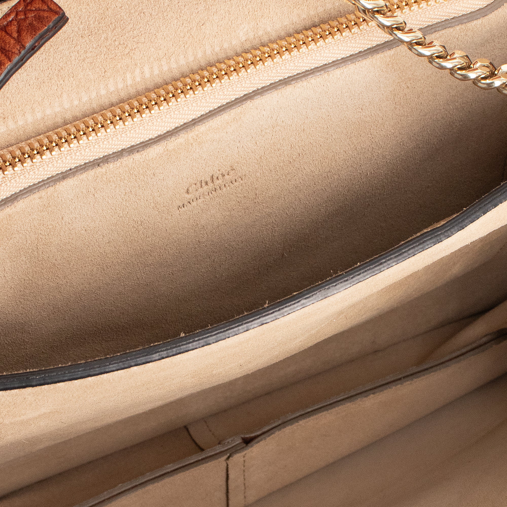 CHLOÉ - Chloé Faye shoulder bag in brown croc-embossed leather