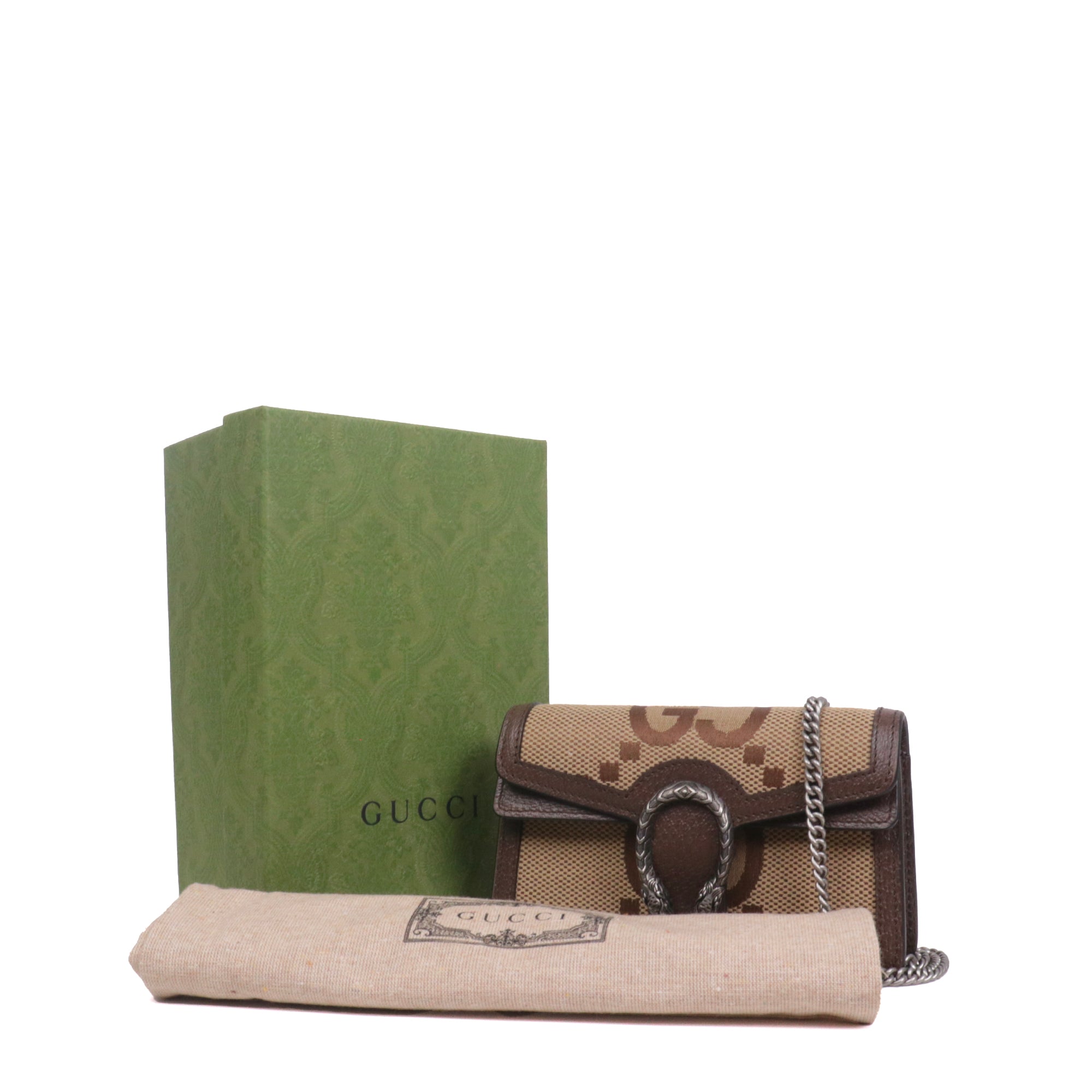 GUCCI - Sac à bandoulière Dionysus Supermini Gucci en toile Jumbo GG marron