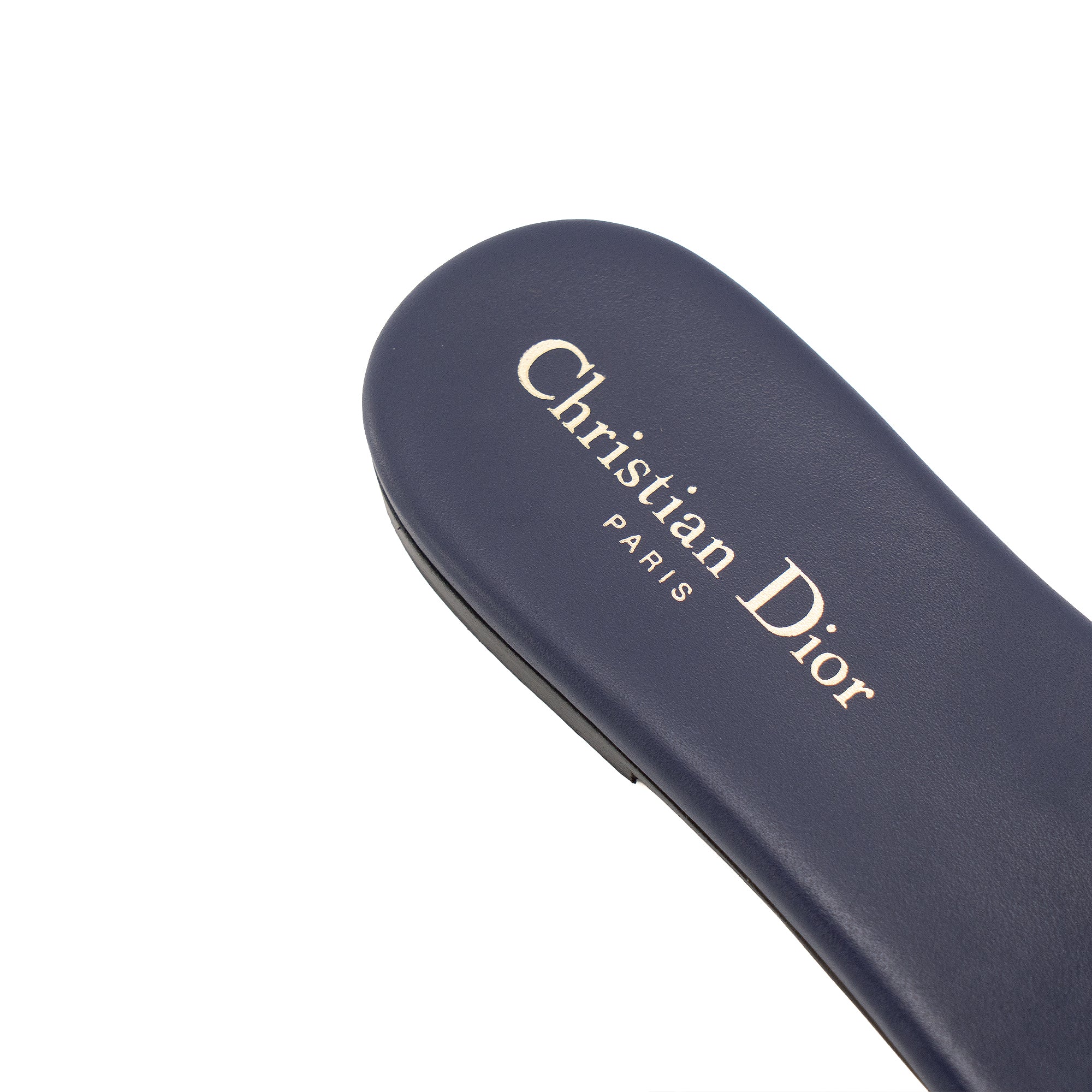 DIOR - Sandales D-Club Dior en cuir bleu marine (T37.5)