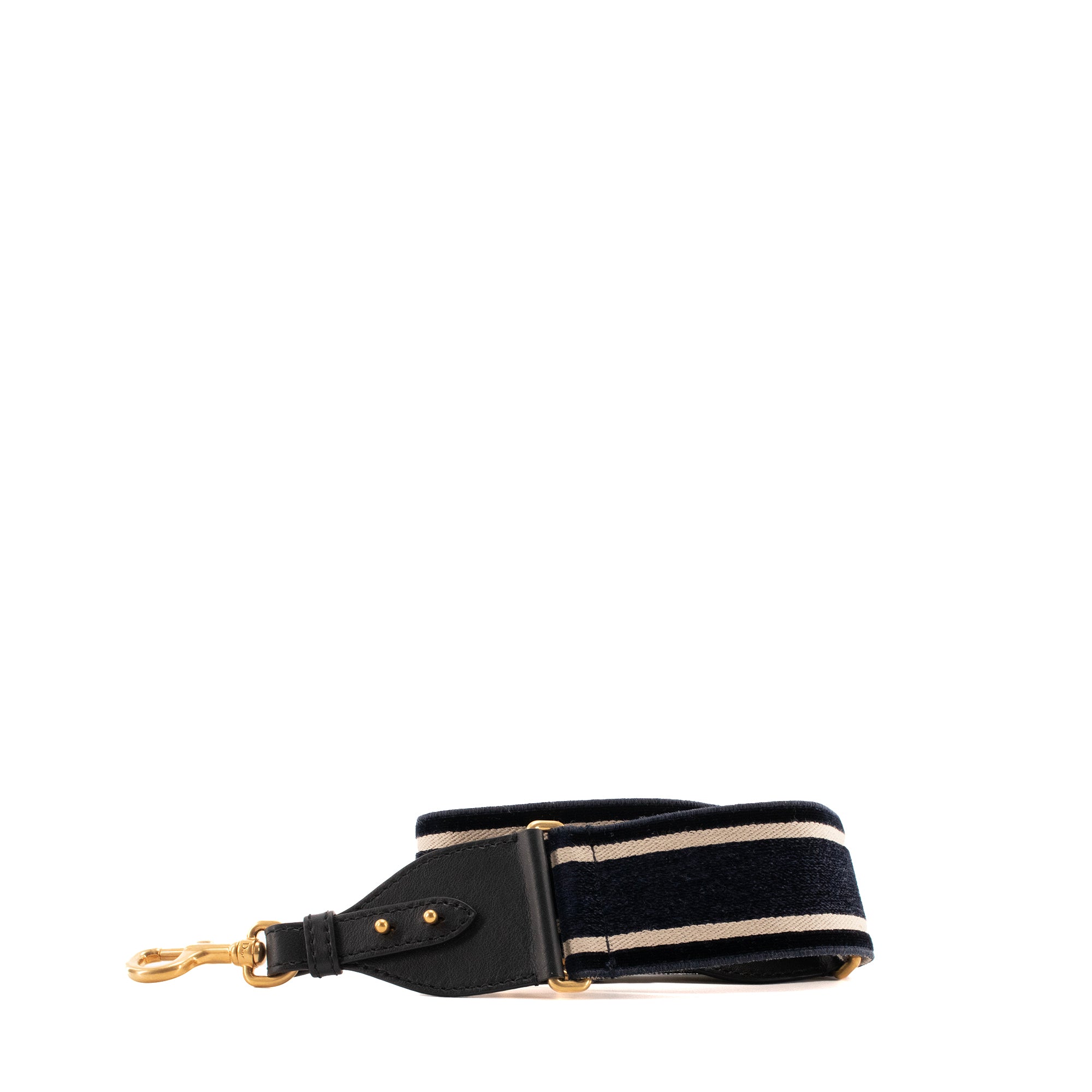 DIOR - Bandoulière avec anneau Dior en velours bleu marine