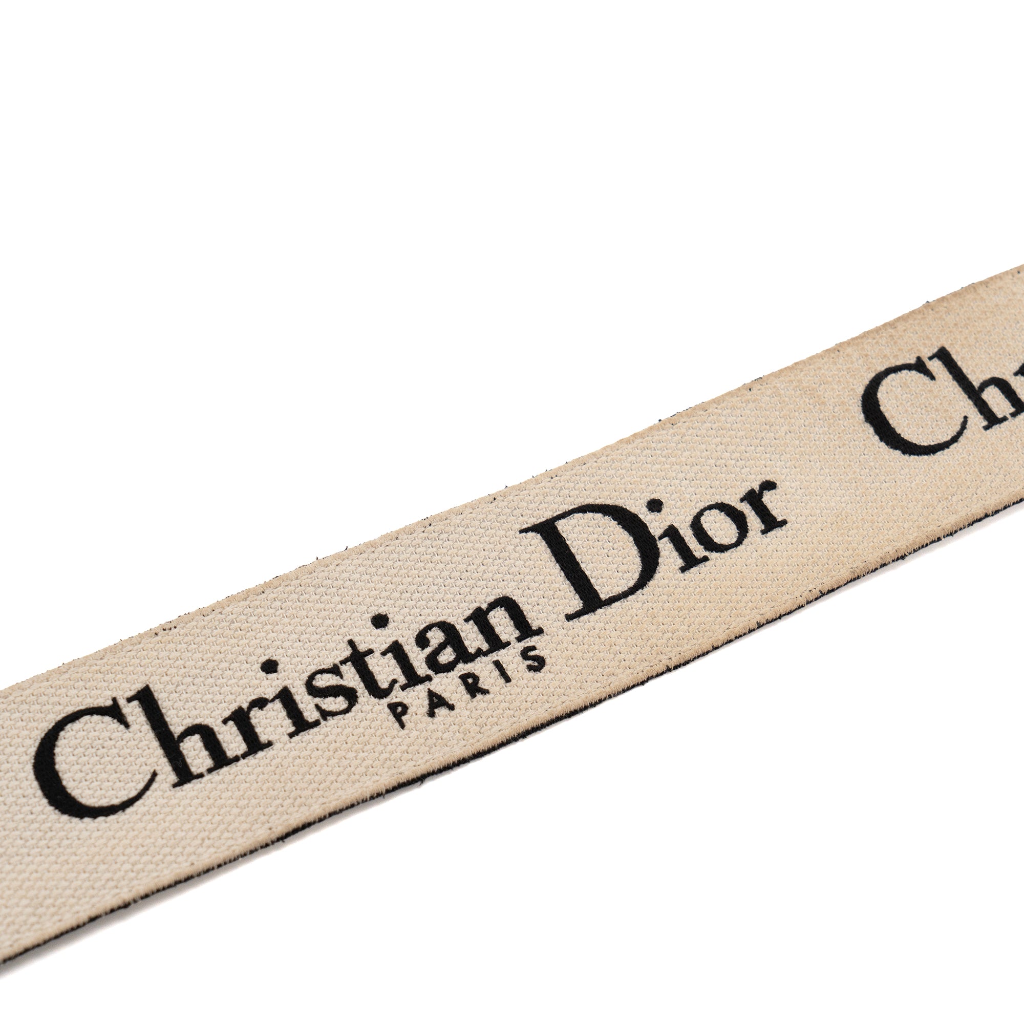 DIOR - Bandoulière de sac Dior en toile noire et blanche