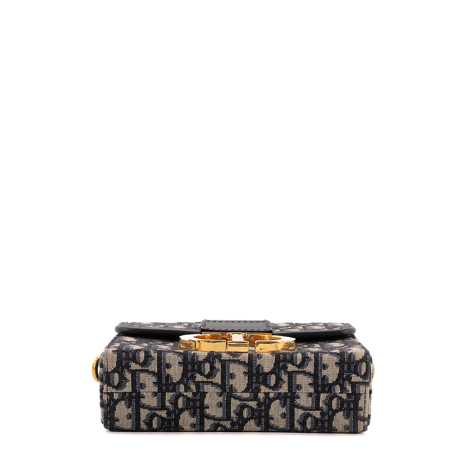 DIOR - Sac à bandoulière 30 Montaigne Box Dior en toile et cuir bleu marine