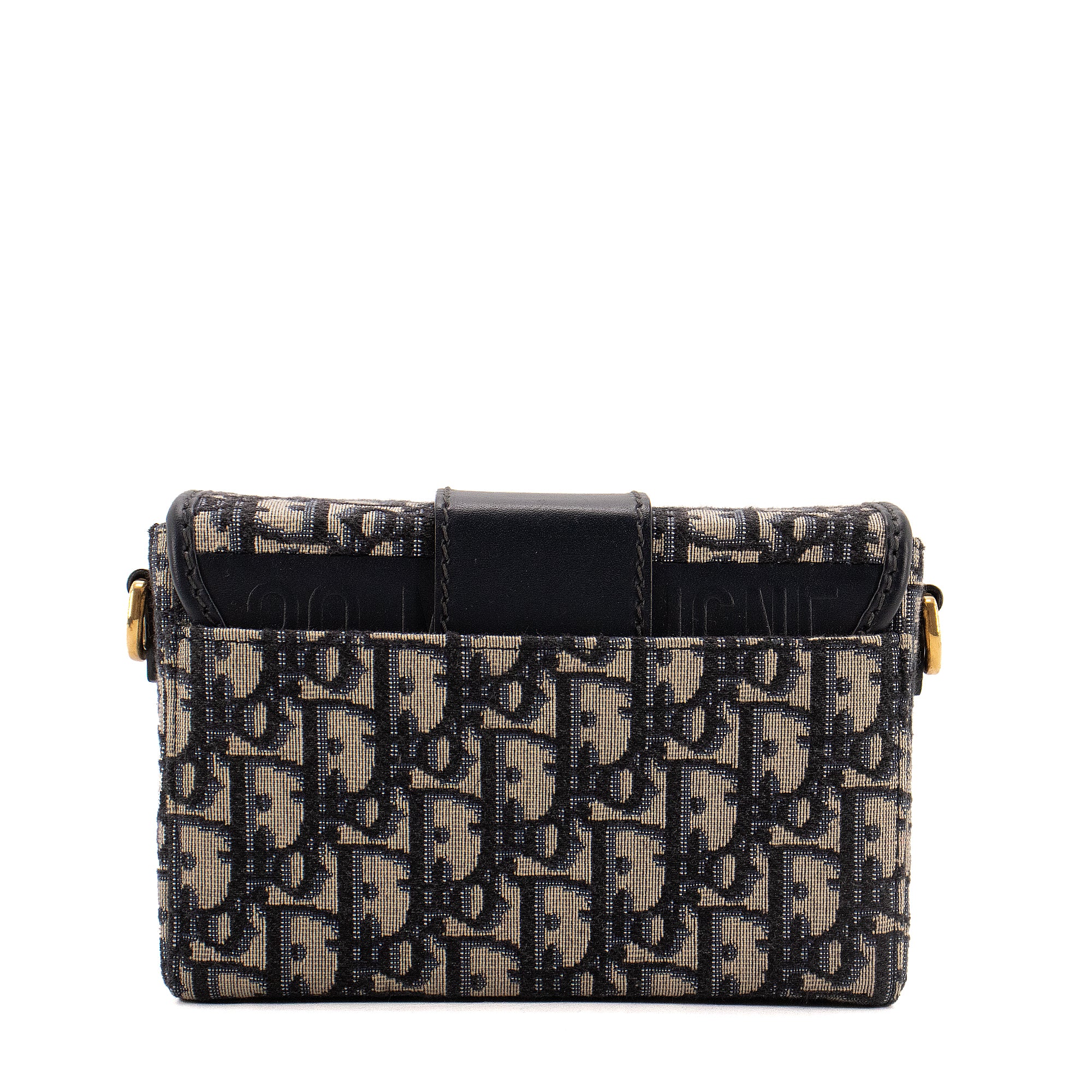 DIOR - Sac à bandoulière 30 Montaigne Box Dior en toile et cuir bleu marine