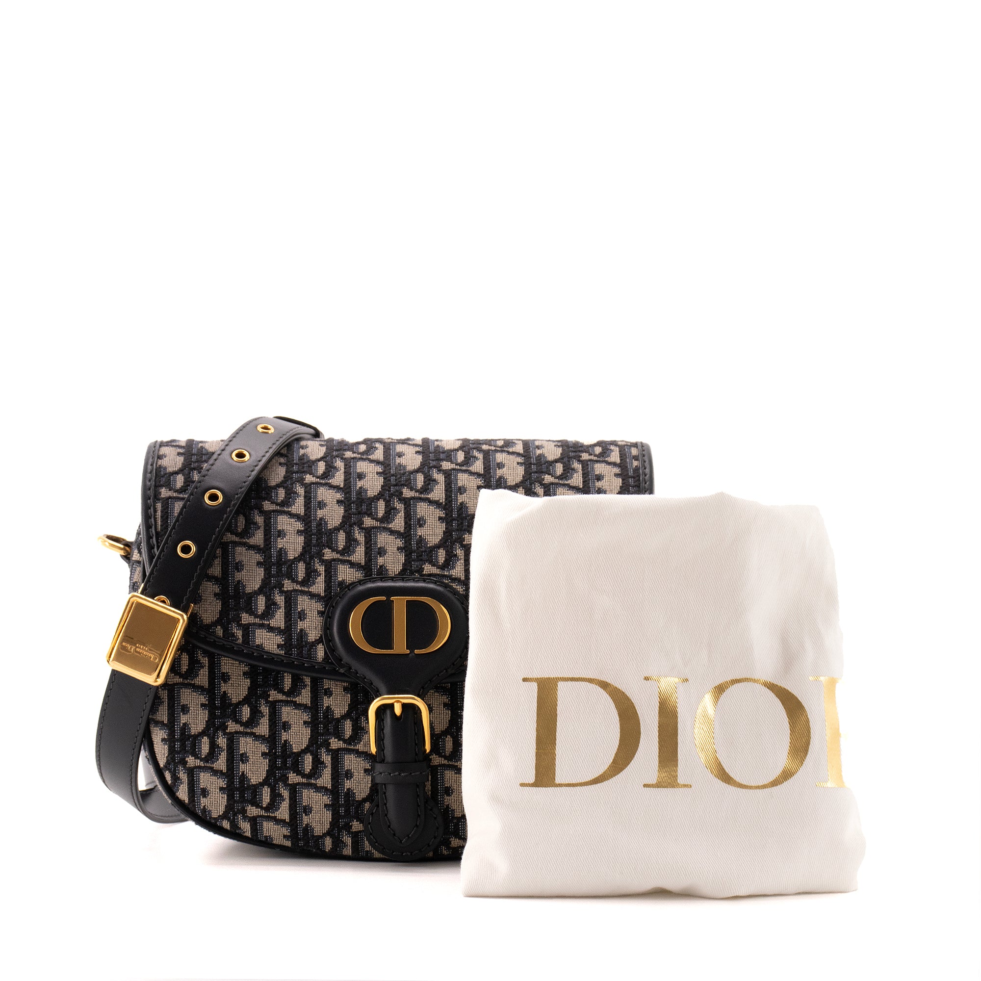 DIOR - Sac à bandoulière Bobby Dior en toile Dior oblique bleu marine
