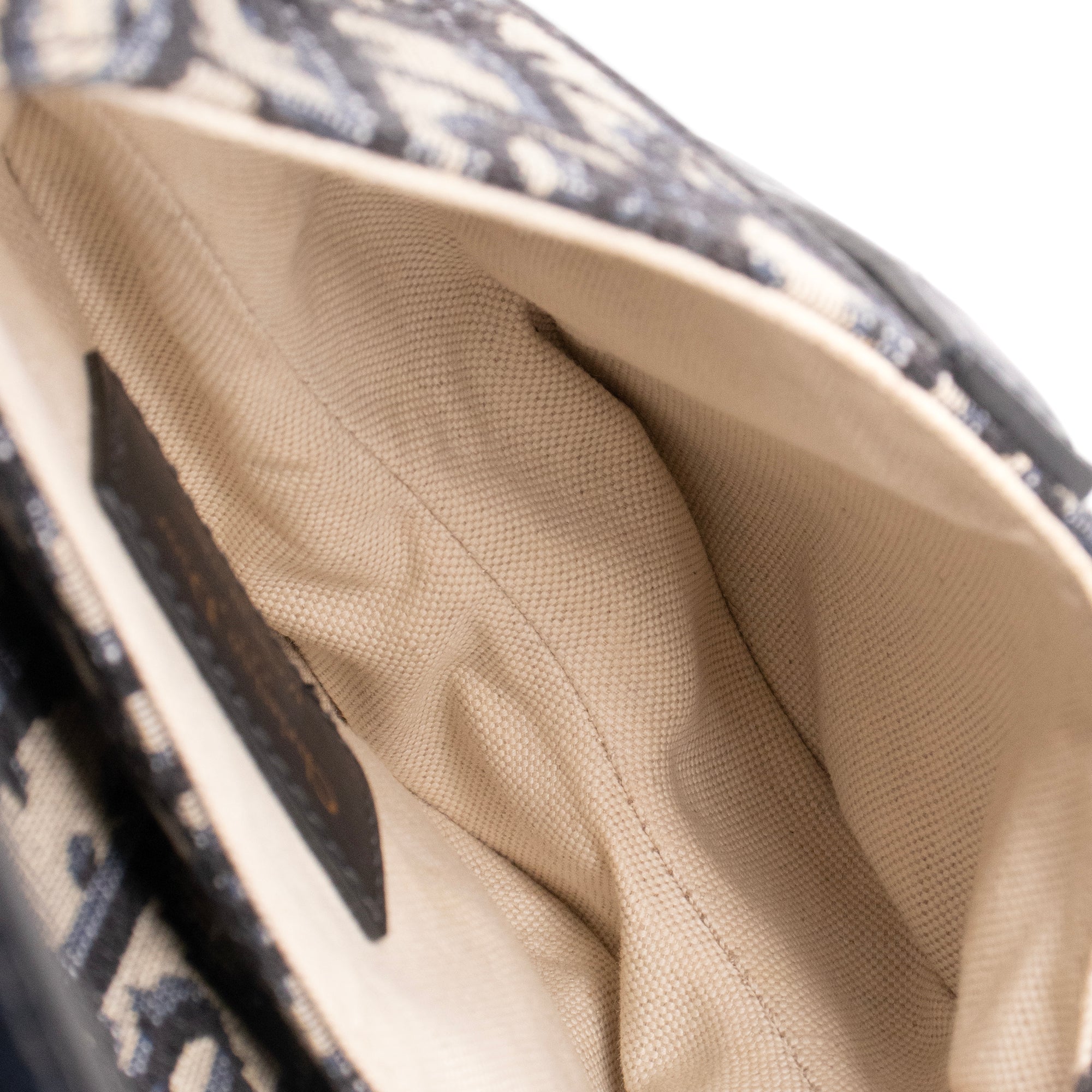 DIOR - Sac à main Saddle mini Dior en toile et cuir bleu marine