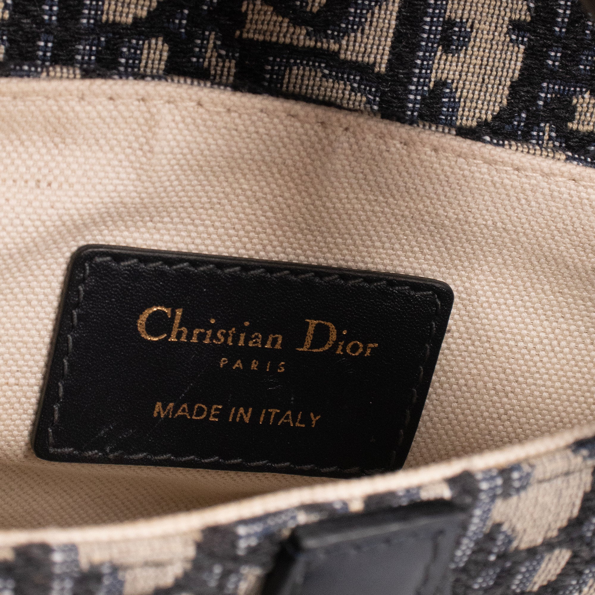 DIOR - Sac à main Saddle mini Dior en toile et cuir bleu marine