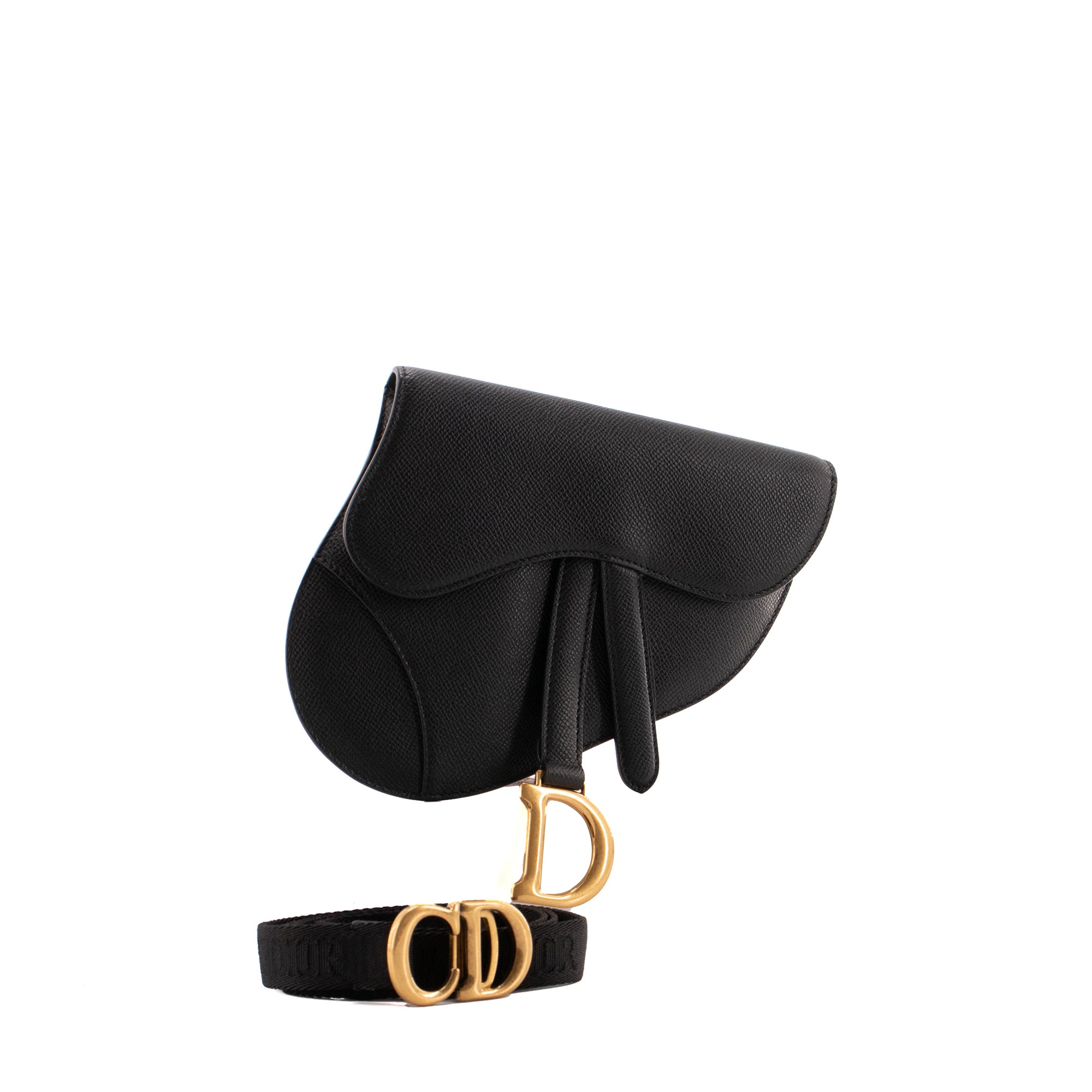 DIOR - Sac ceinture Saddle Dior en cuir grainé noir