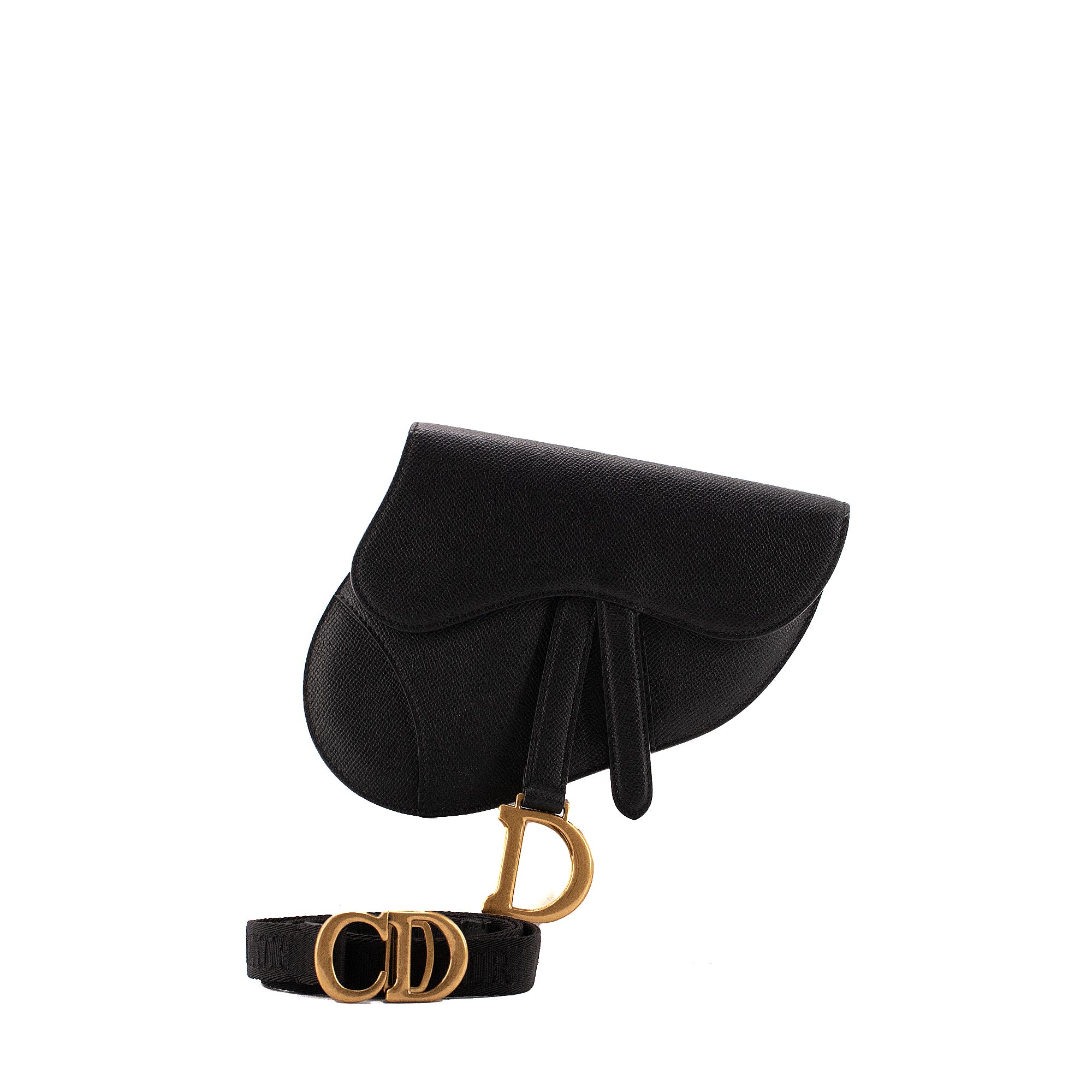 DIOR - Sac ceinture Saddle Dior en cuir grainé noir