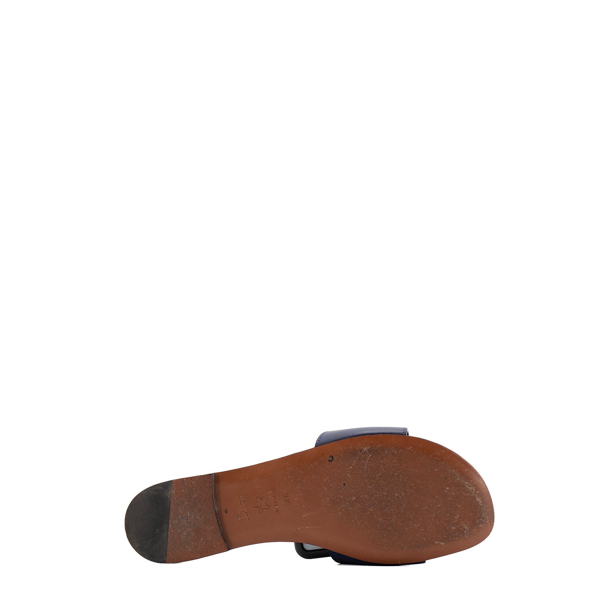 DIOR - Sandales D-Club Dior en cuir bleu marine (T37.5)