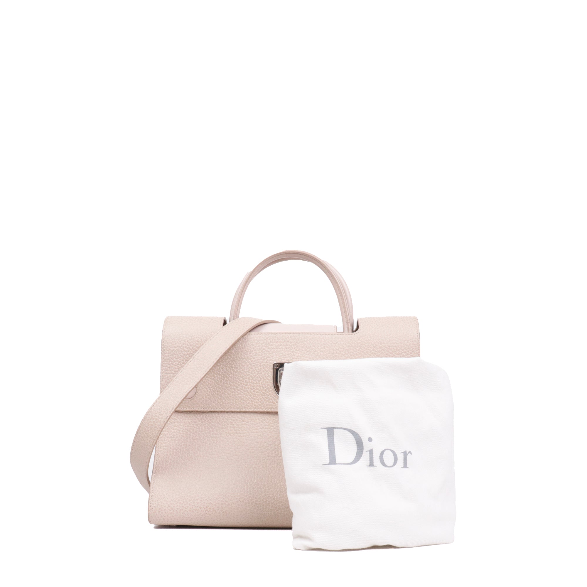DIOR - Sac à main Diorever Dior en cuir grainé rose pâle