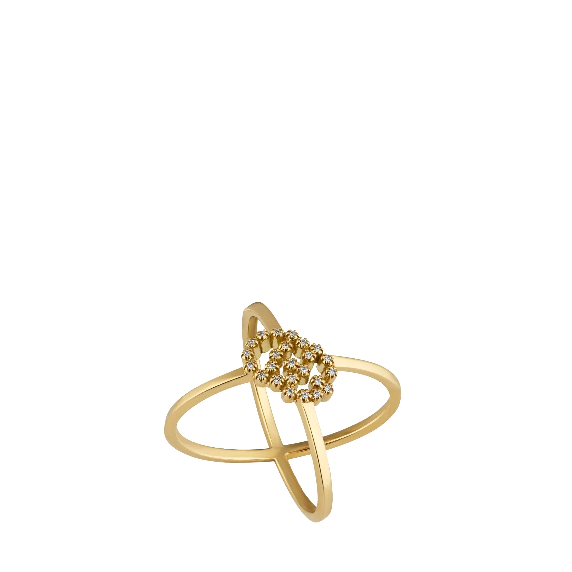 GUCCI - Bague GG Running Gucci en or jaune ornée de diamants (T50)