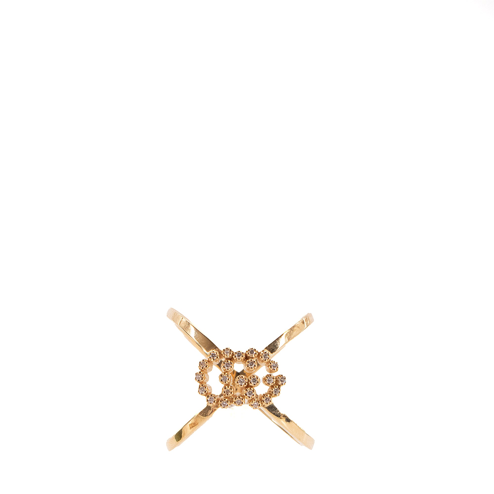 GUCCI - Bague GG Running Gucci en or jaune ornée de diamants (T50)
