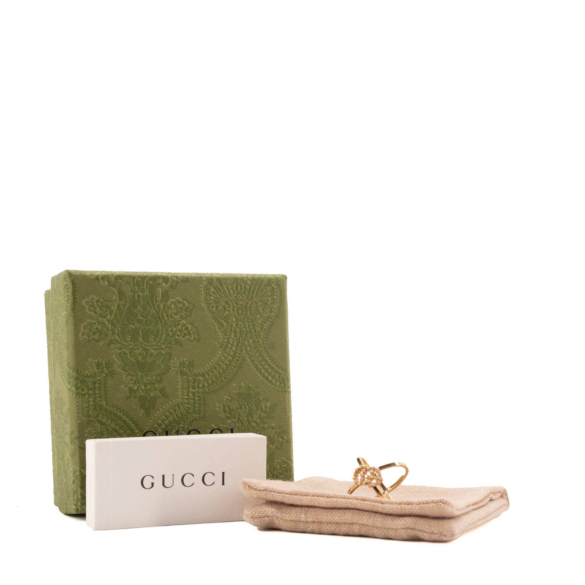 GUCCI - Bague GG Running Gucci en or jaune ornée de diamants (T50)