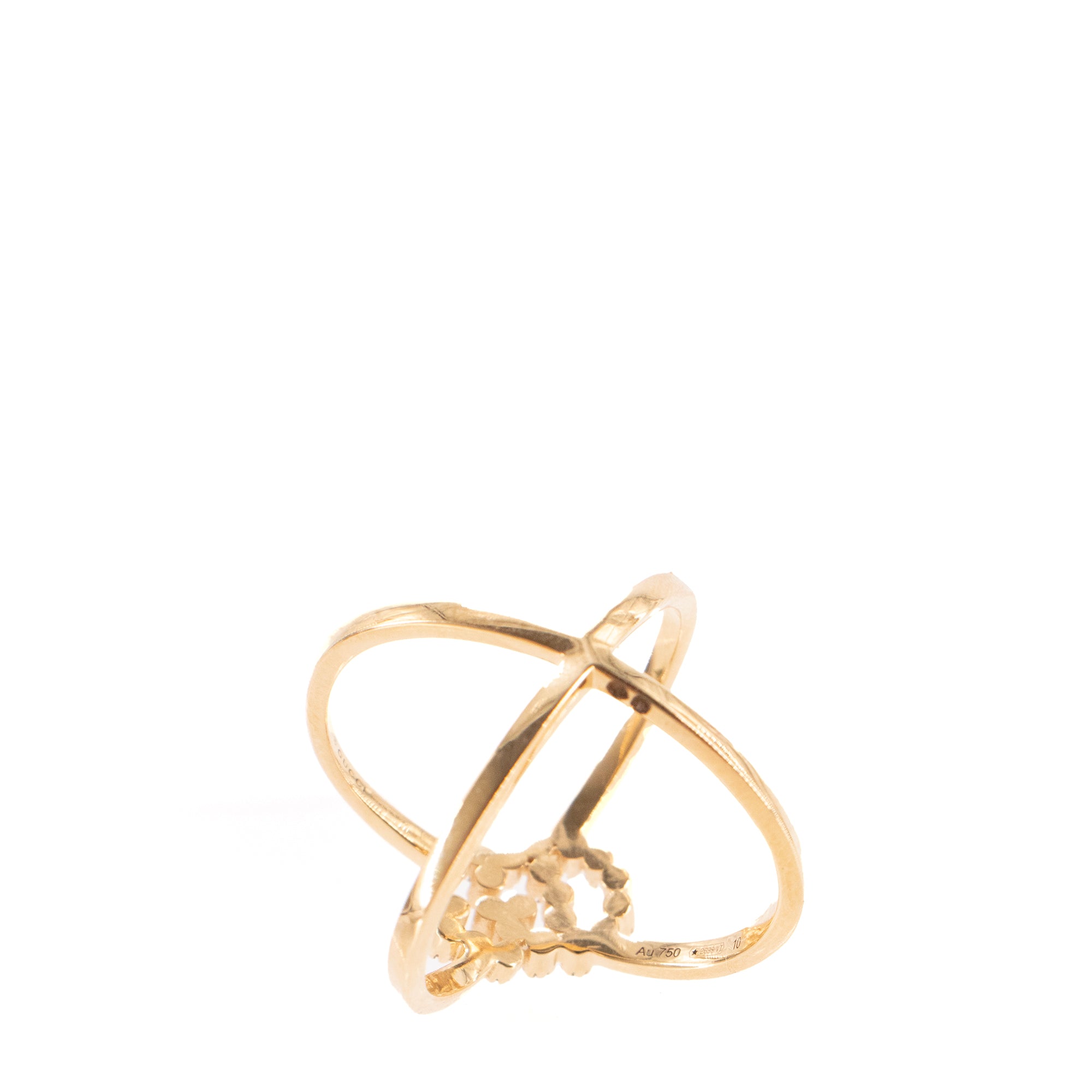 GUCCI - Bague GG Running Gucci en or jaune ornée de diamants (T50)