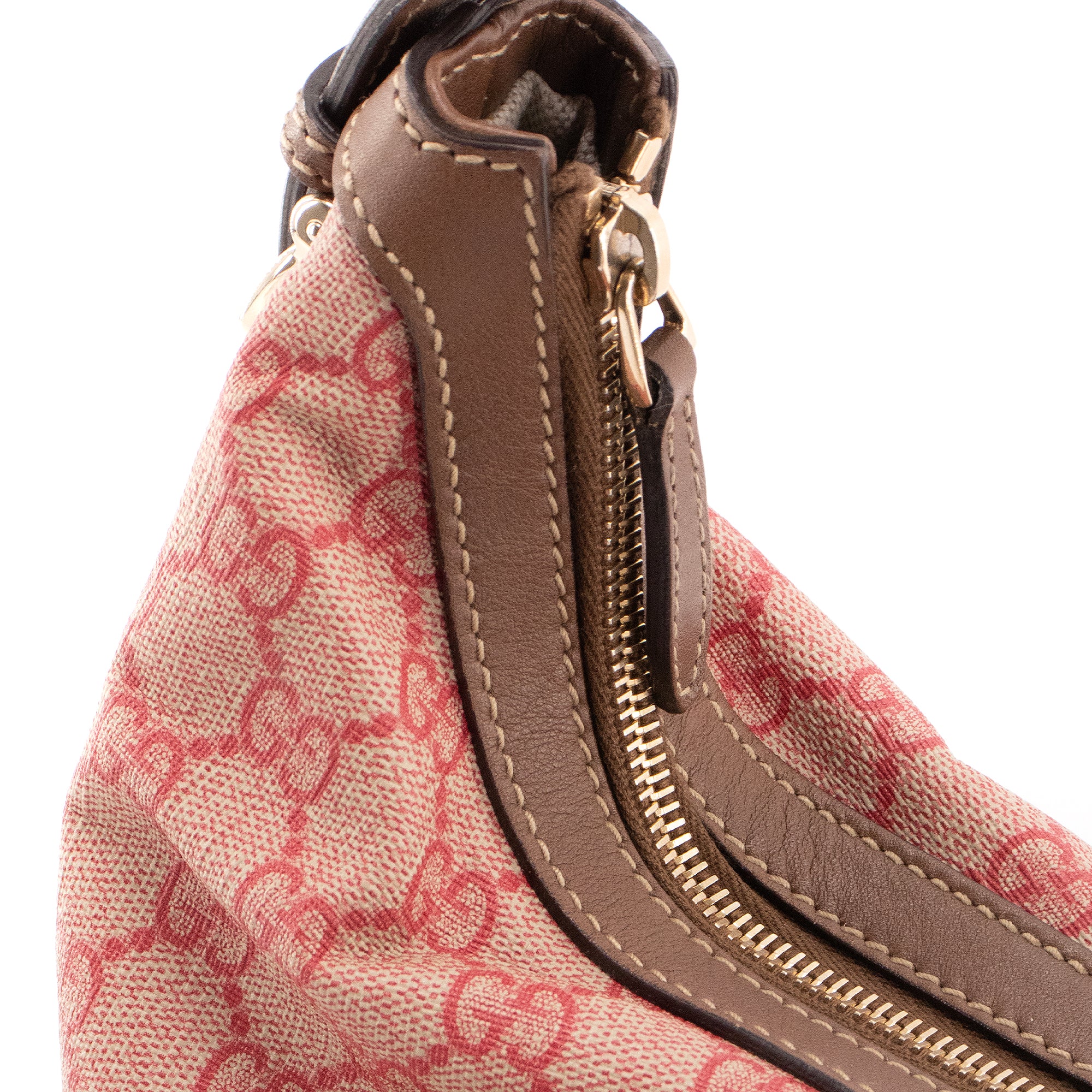 GUCCI - Sac à épaule Hobo Gucci en toile enduite monogrammée rouge