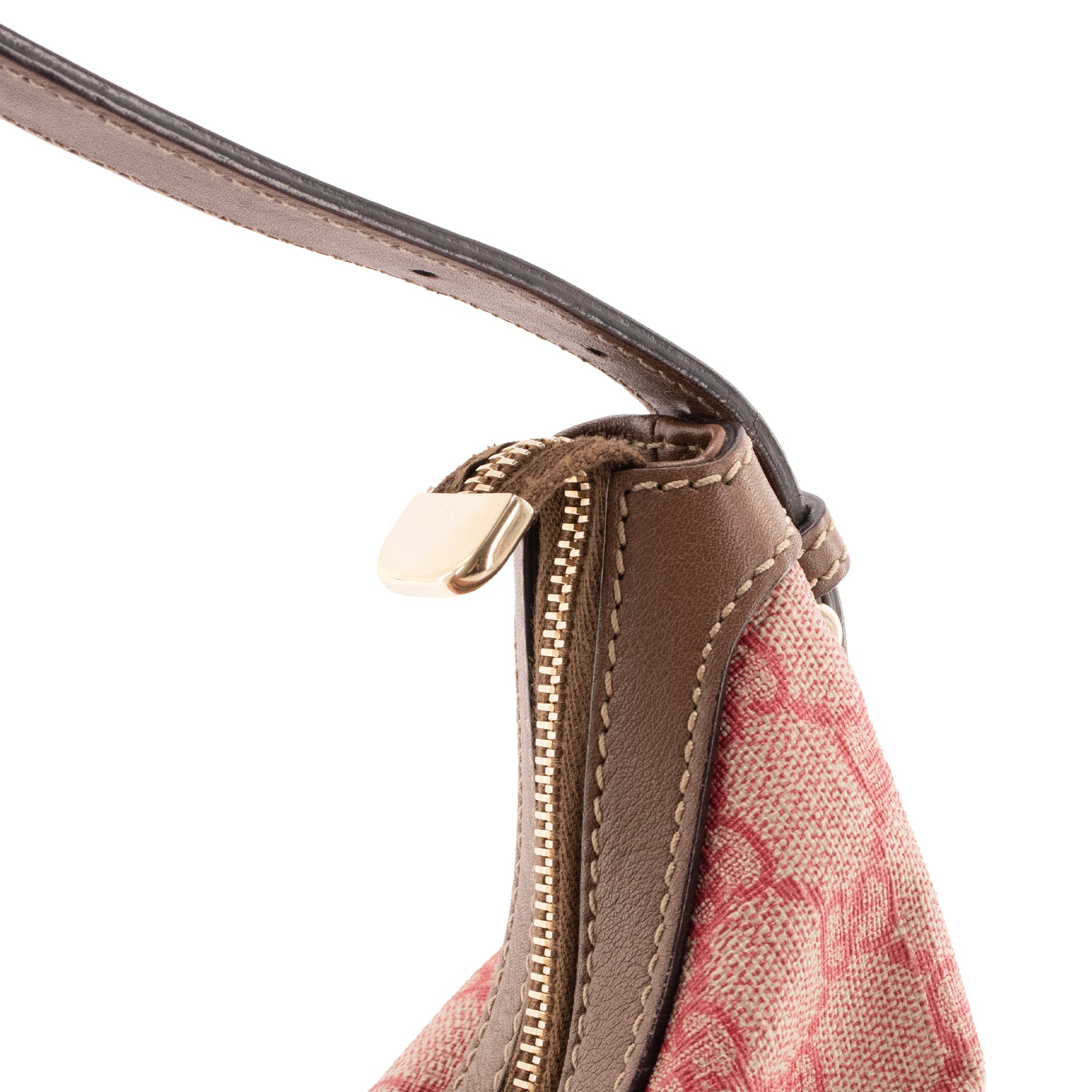 GUCCI - Sac à épaule Hobo Gucci en toile enduite monogrammée rouge