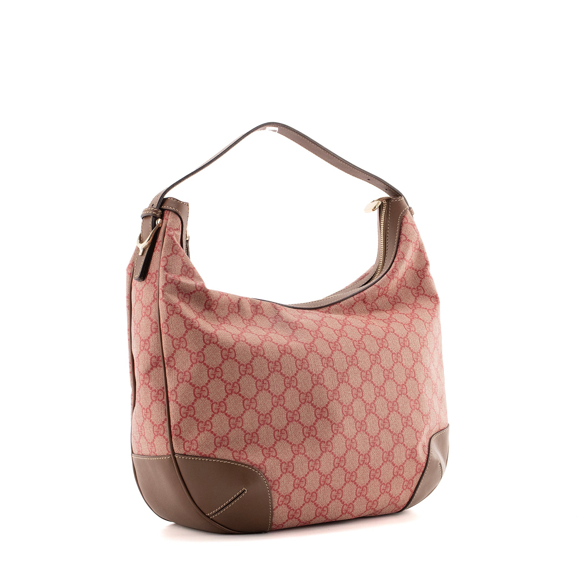 GUCCI - Sac à épaule Hobo Gucci en toile enduite monogrammée rouge