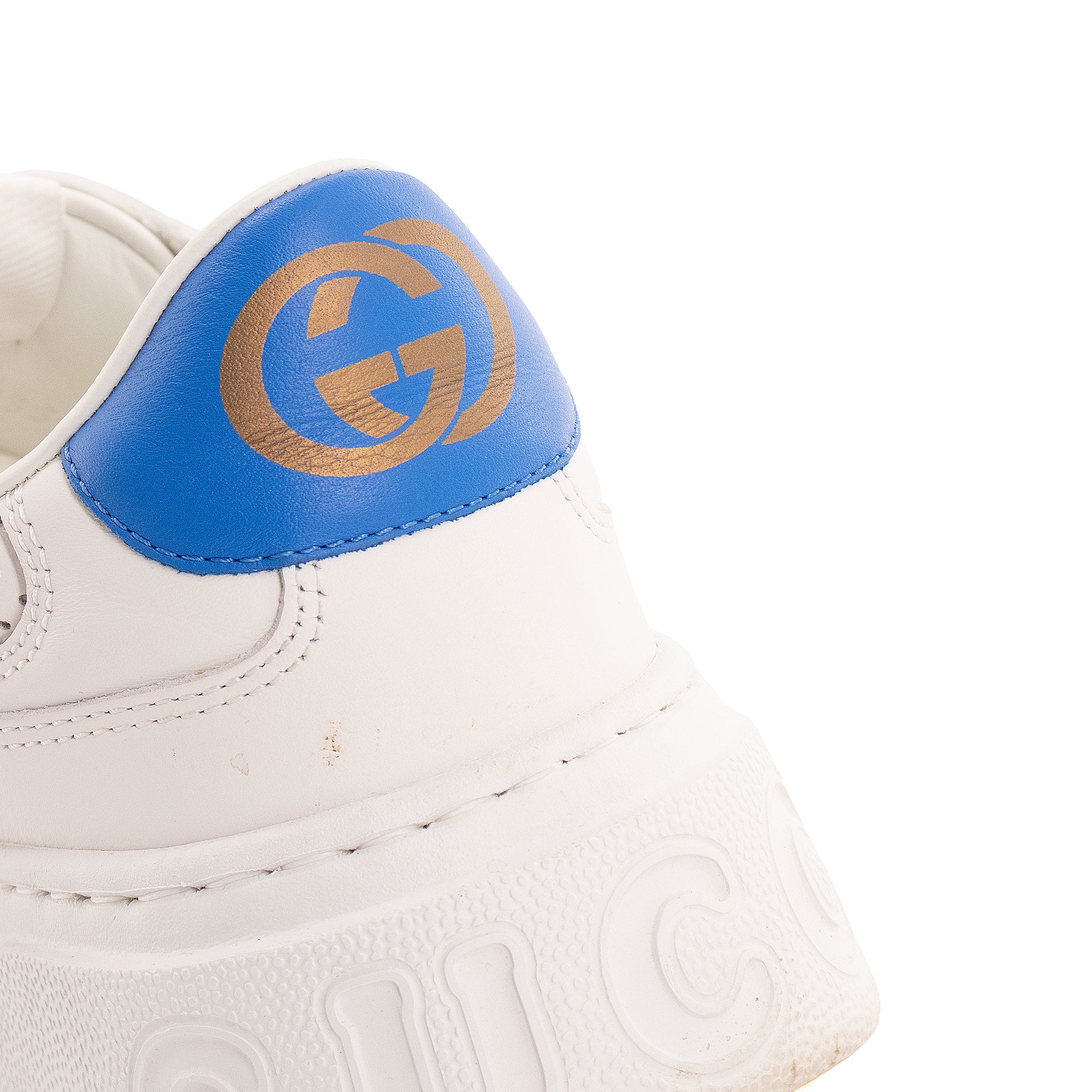 GUCCI - Sneakers Gucci en cuir avec bande web (T39)