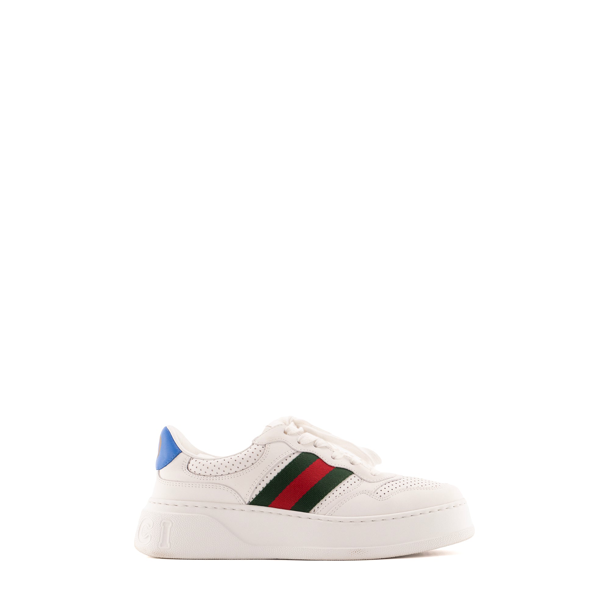GUCCI - Sneakers Gucci en cuir avec bande web (T39)